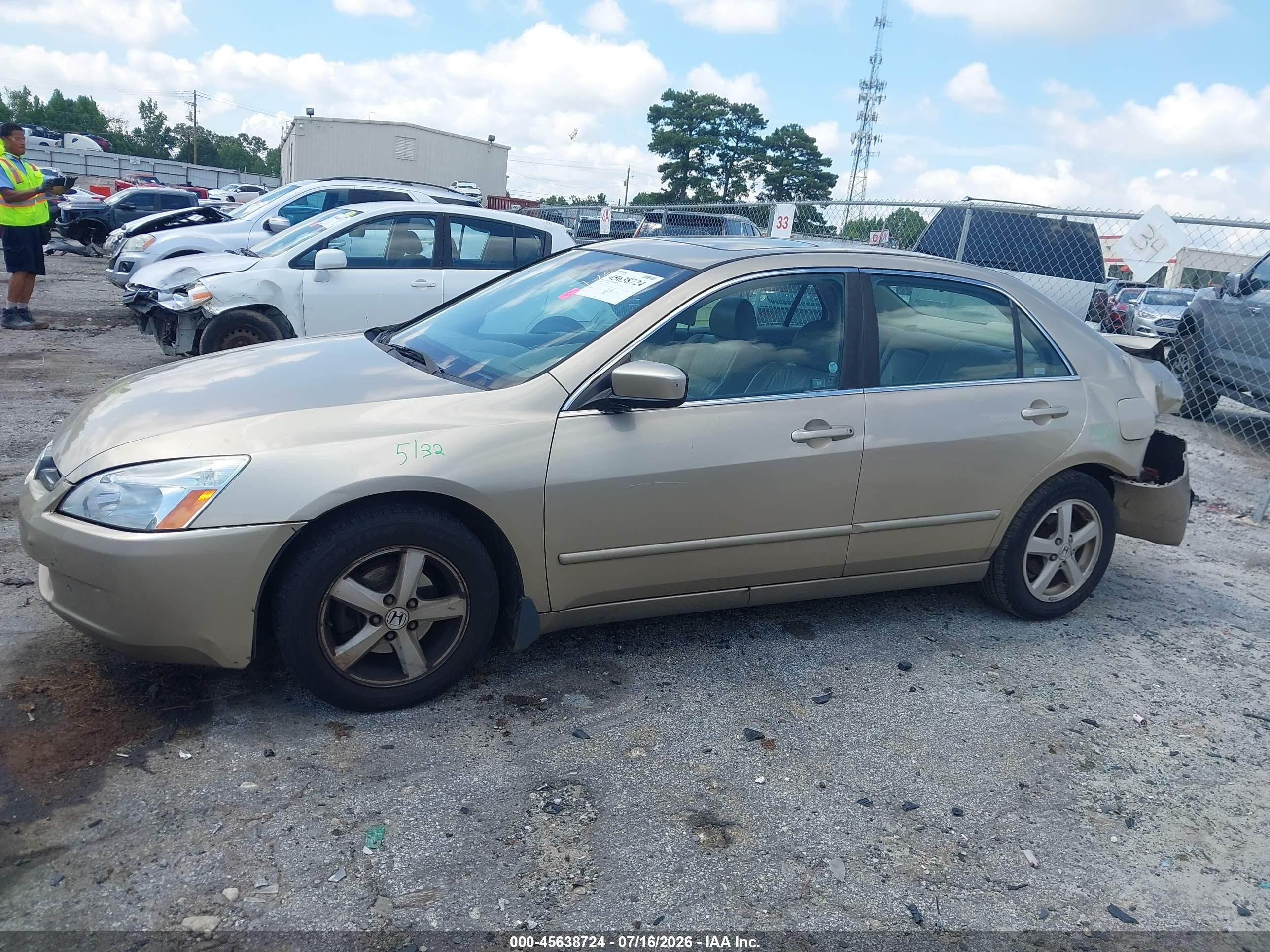 2004 Honda Accord 2.4 Ex Beige vin: 1HGCM56834A107136