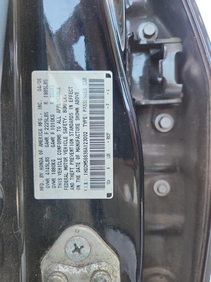 2006 Honda Accord Ex Black vin: 1HGCM56836A123002
