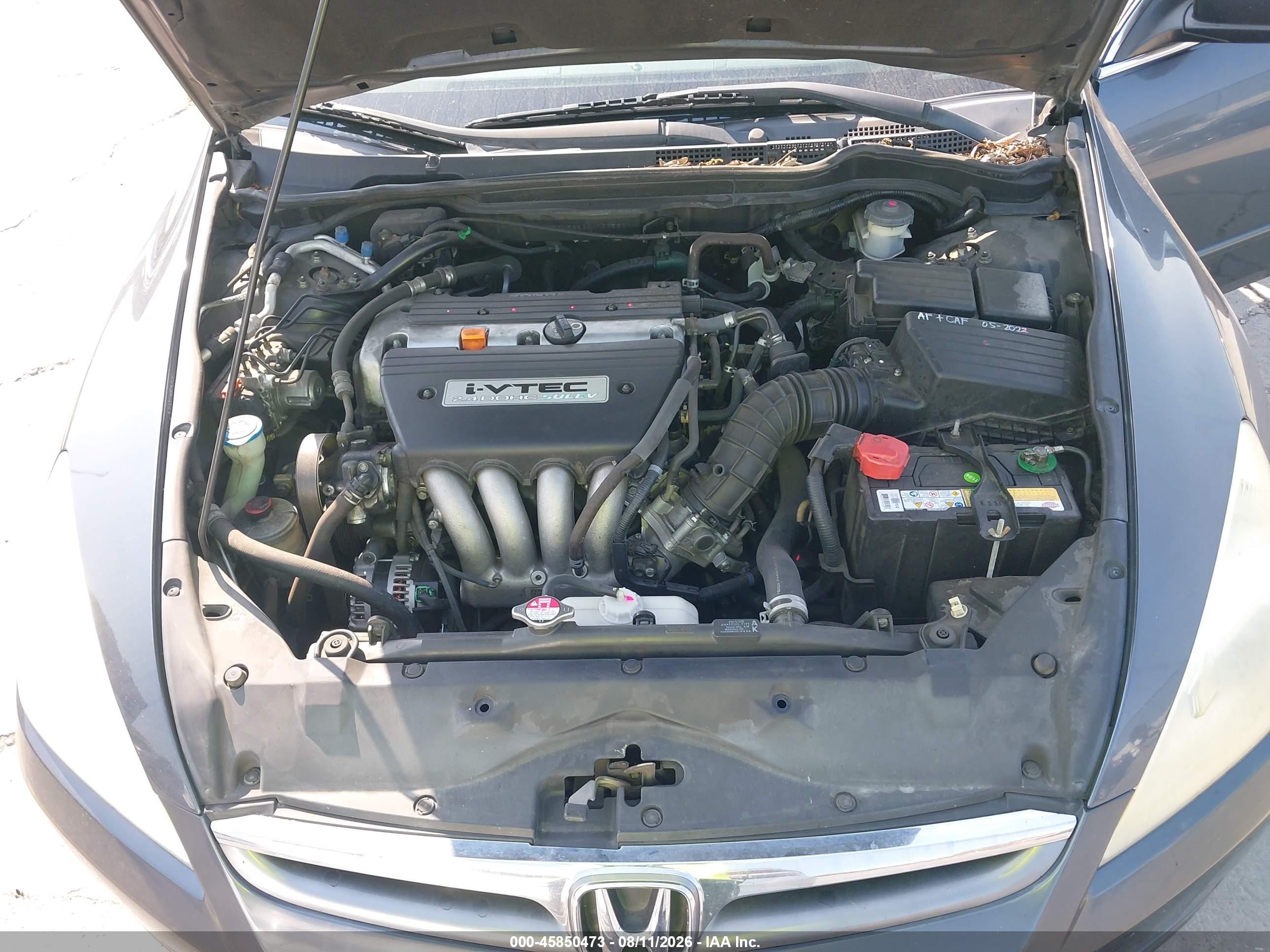 2006 Honda Accord 2.4 Ex Серый vin: 1HGCM56836A133531