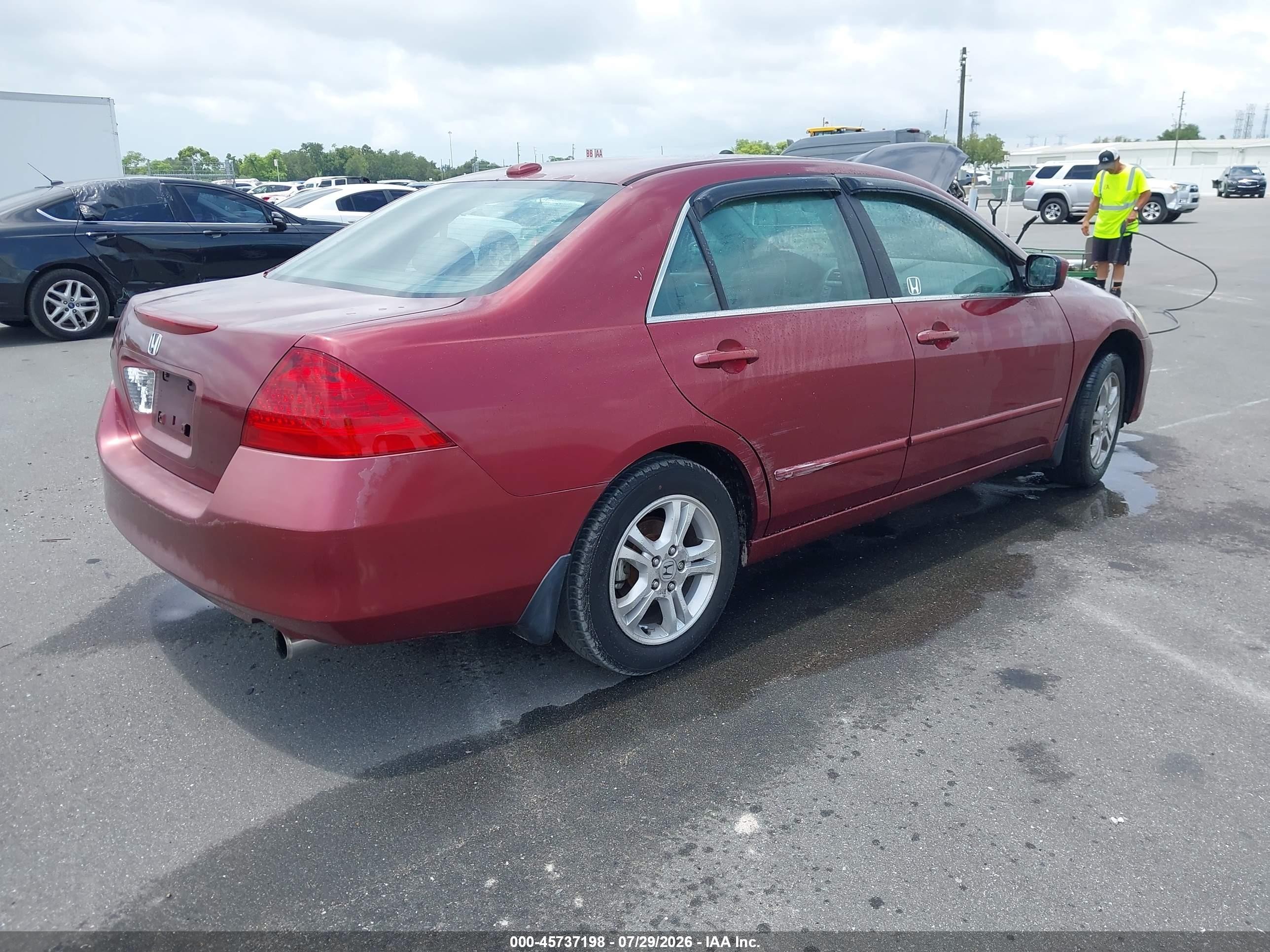 2006 Honda Accord 2.4 Ex Red vin: 1HGCM56836A181868