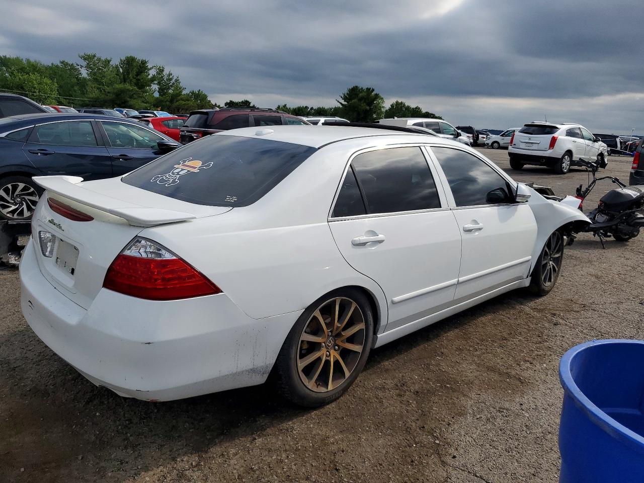 2007 Honda Accord Ex White vin: 1HGCM56837A019157