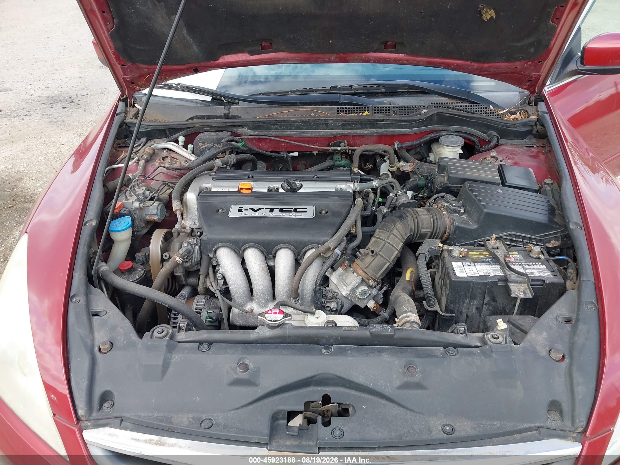 2007 Honda Accord 2.4 Ex Red vin: 1HGCM56837A021250