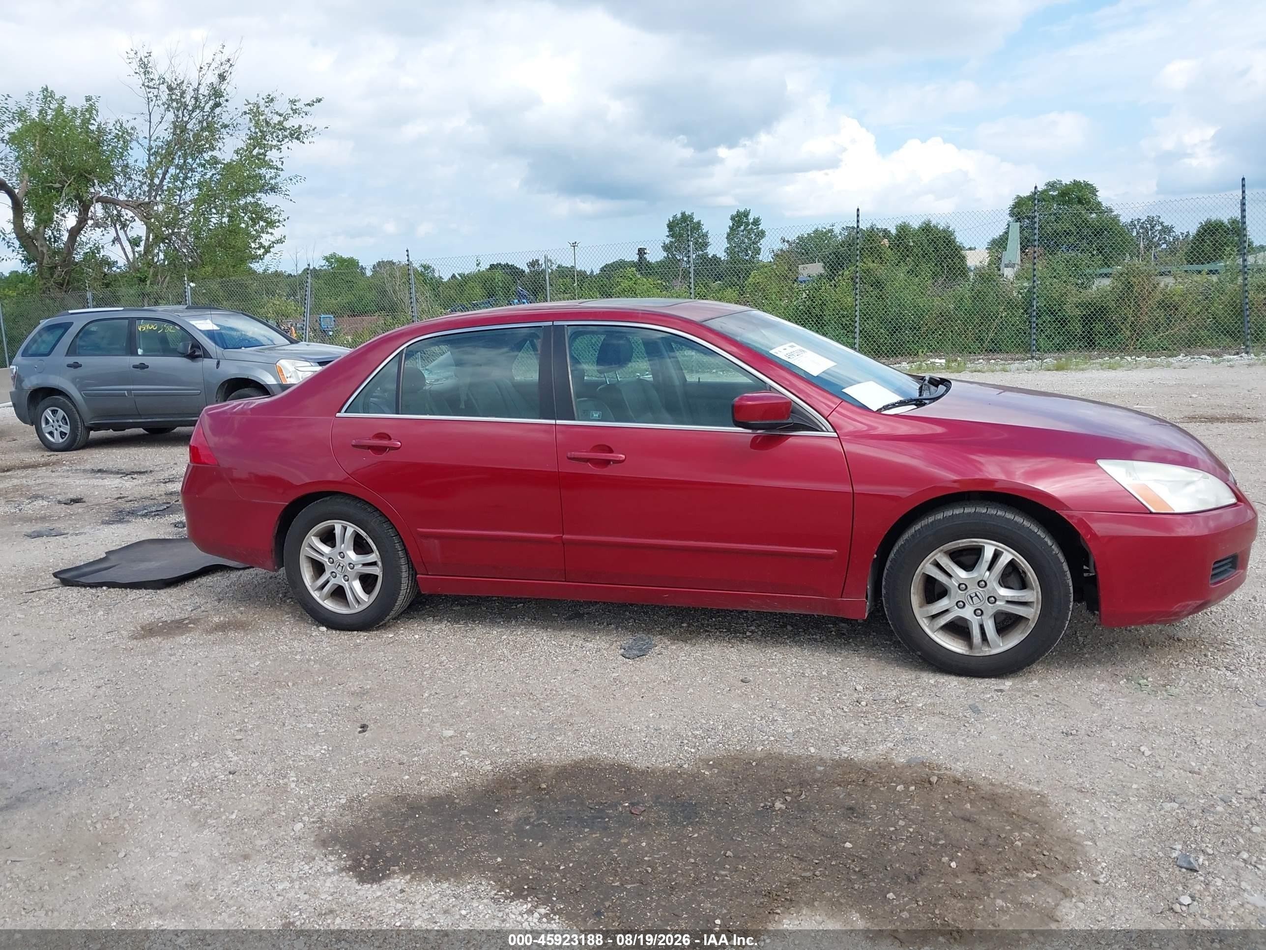 2007 Honda Accord 2.4 Ex Red vin: 1HGCM56837A021250