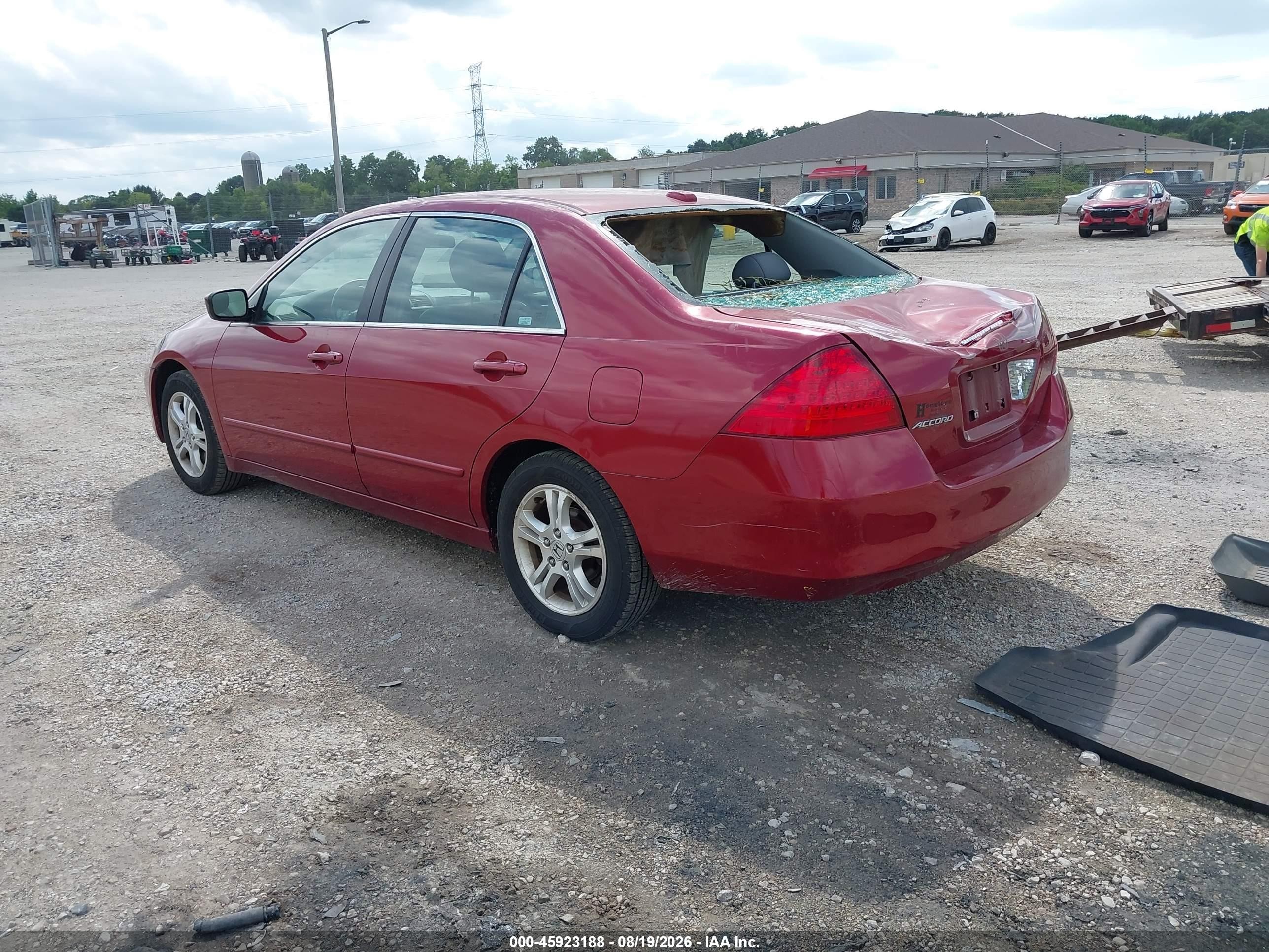 2007 Honda Accord 2.4 Ex Red vin: 1HGCM56837A021250