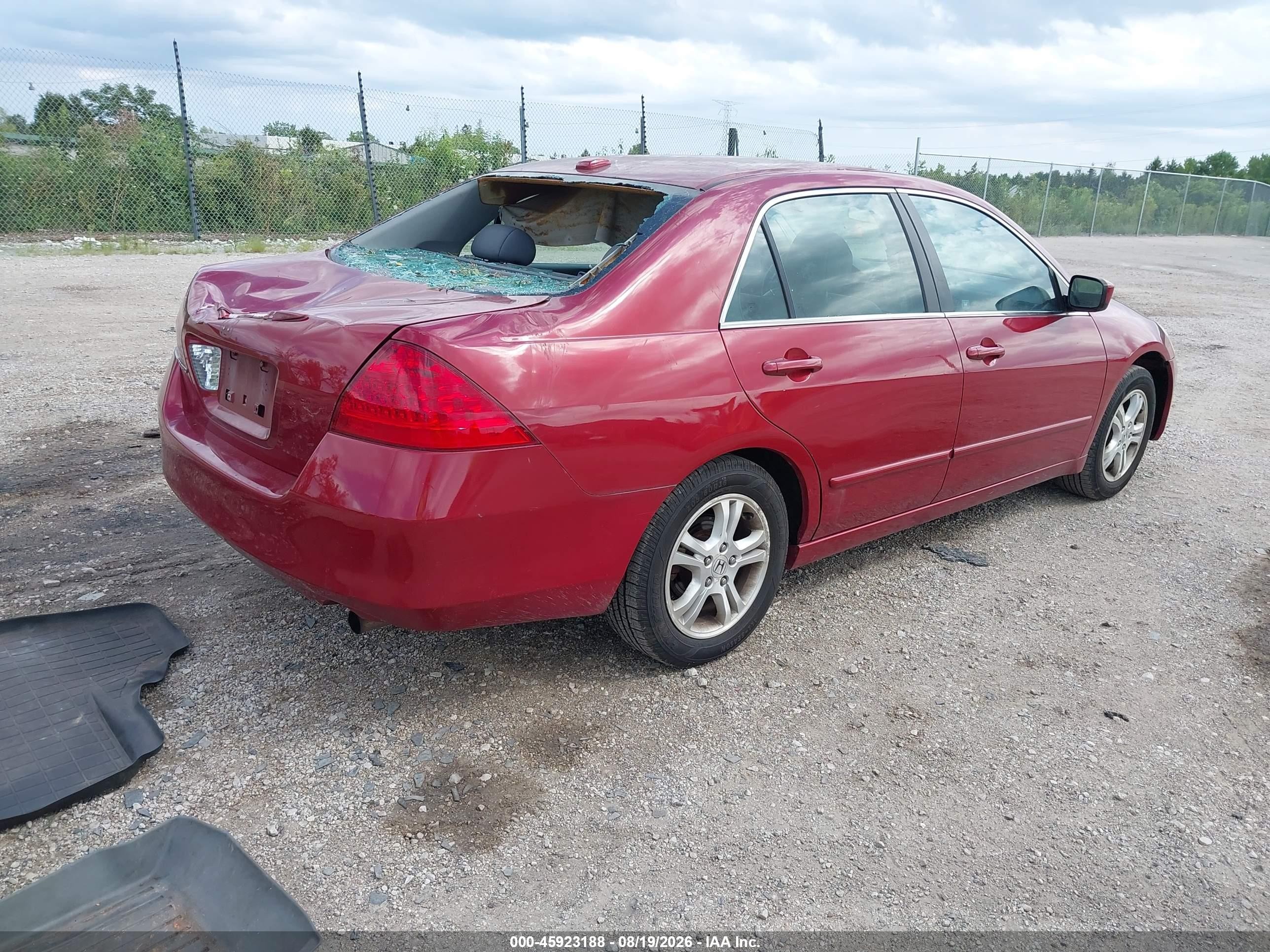 2007 Honda Accord 2.4 Ex Red vin: 1HGCM56837A021250