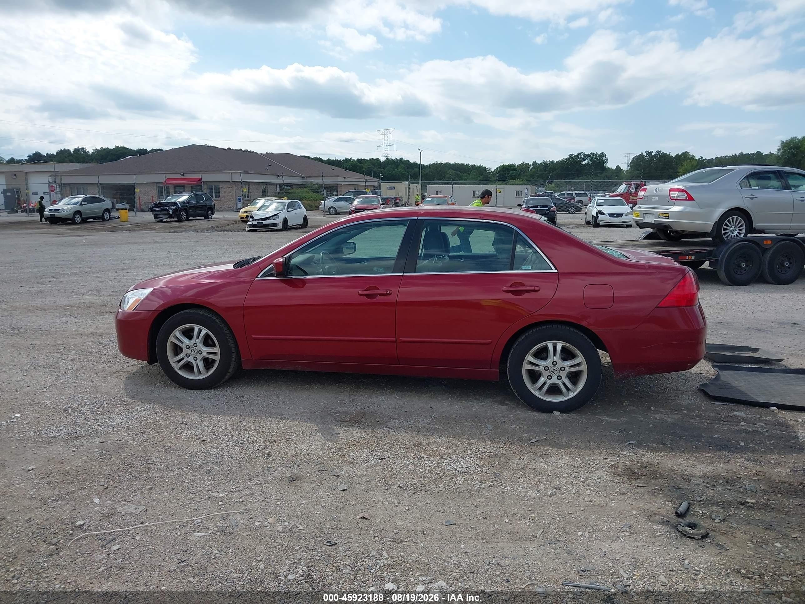 2007 Honda Accord 2.4 Ex Red vin: 1HGCM56837A021250