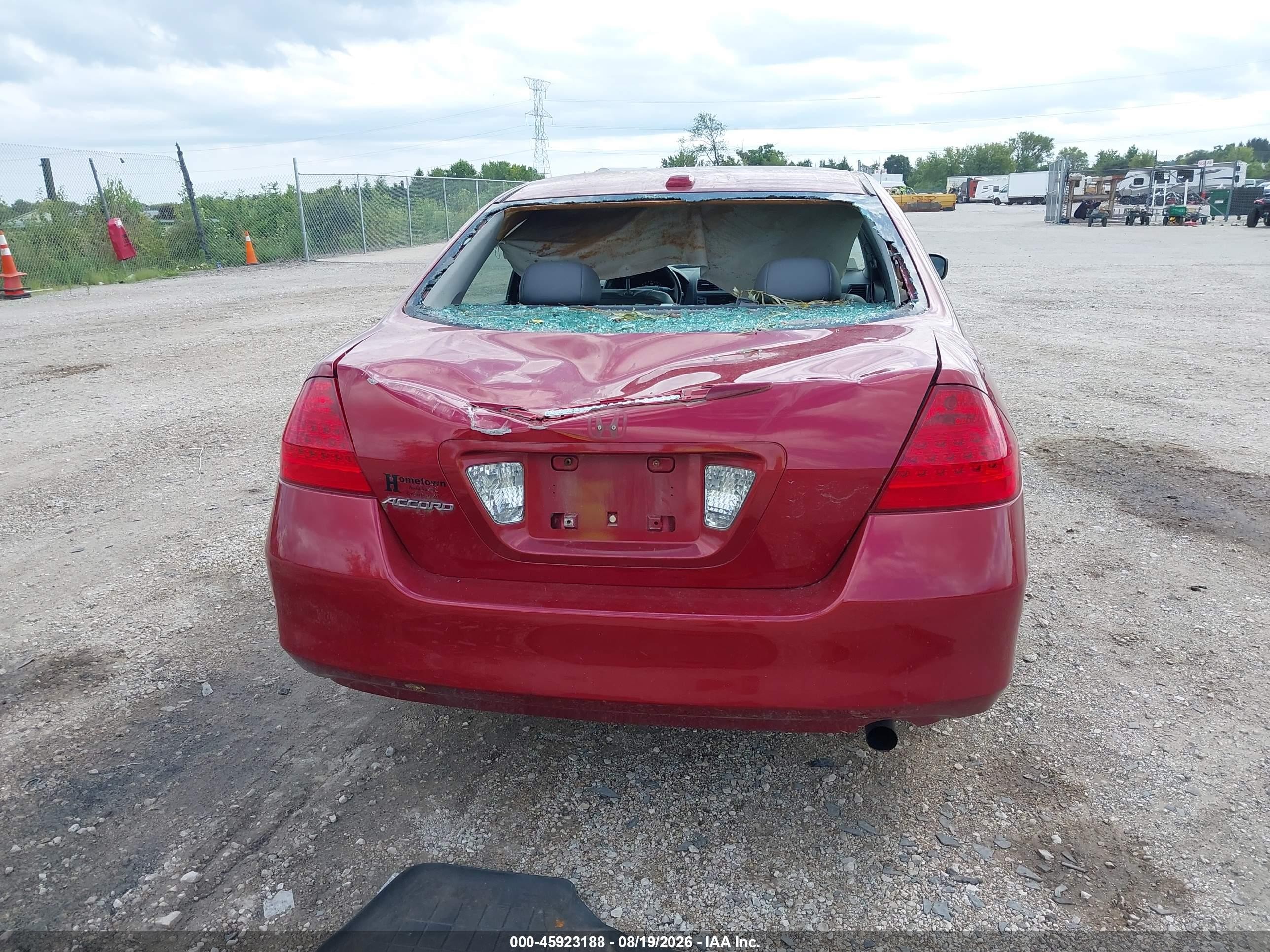 2007 Honda Accord 2.4 Ex Red vin: 1HGCM56837A021250