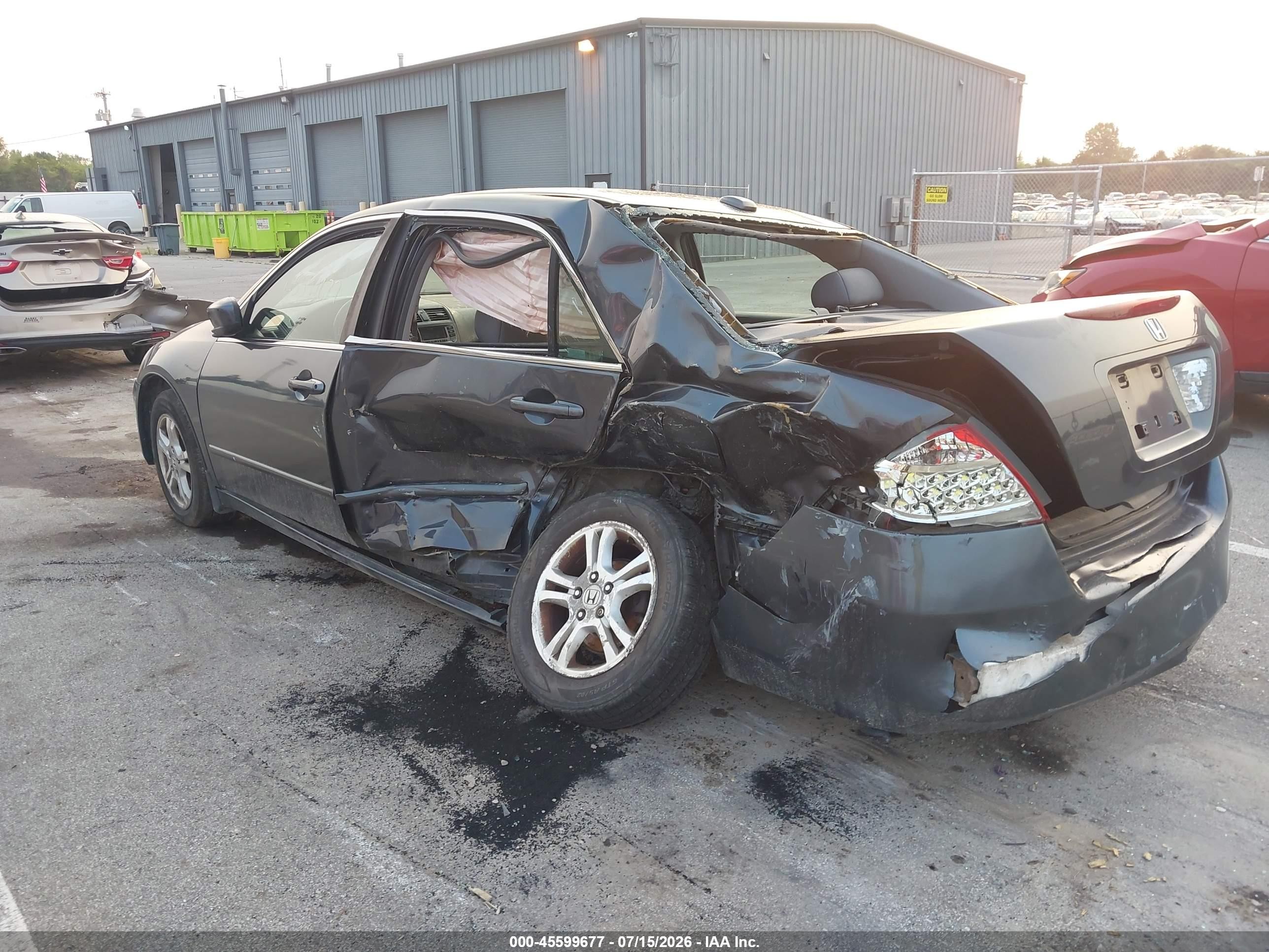 2007 Honda Accord 2.4 Ex Gray vin: 1HGCM56837A039912