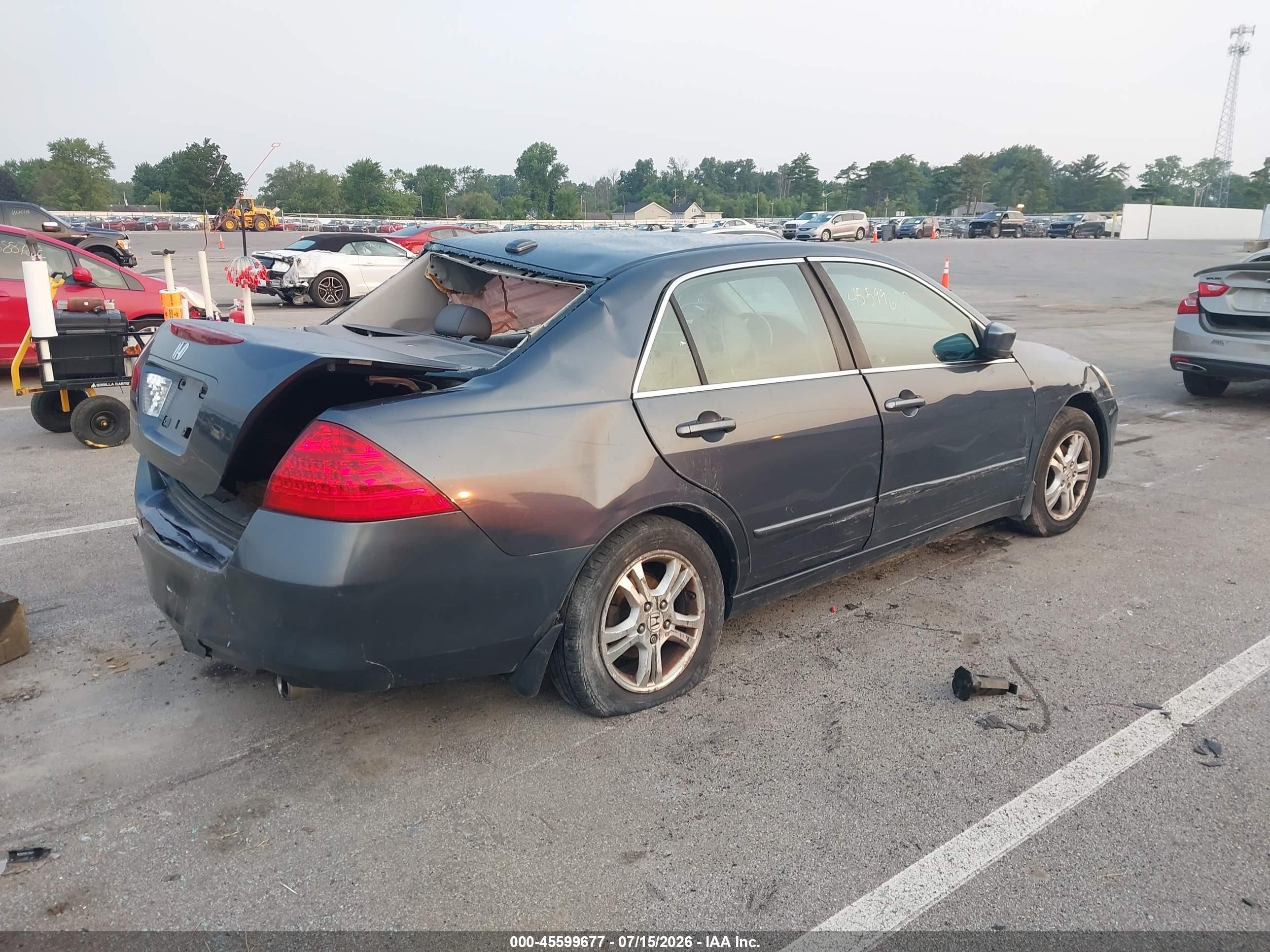 2007 Honda Accord 2.4 Ex Gray vin: 1HGCM56837A039912