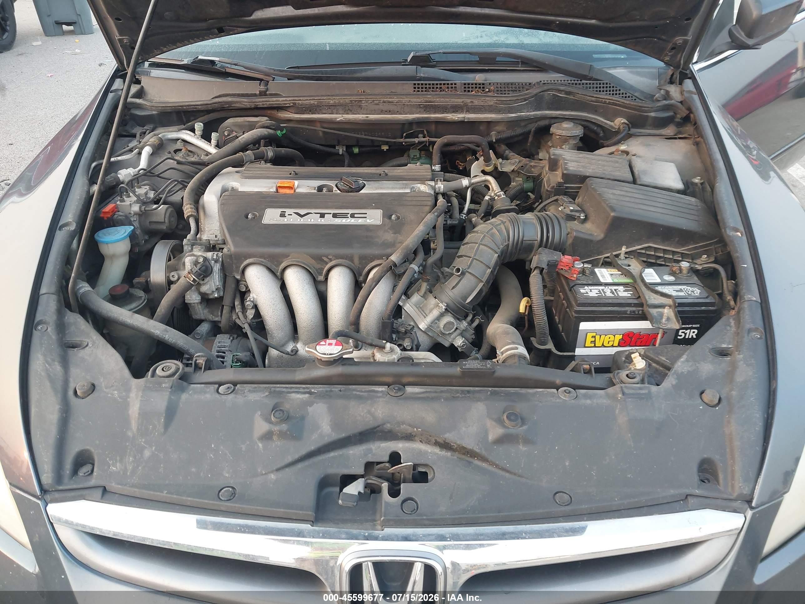 2007 Honda Accord 2.4 Ex Gray vin: 1HGCM56837A039912