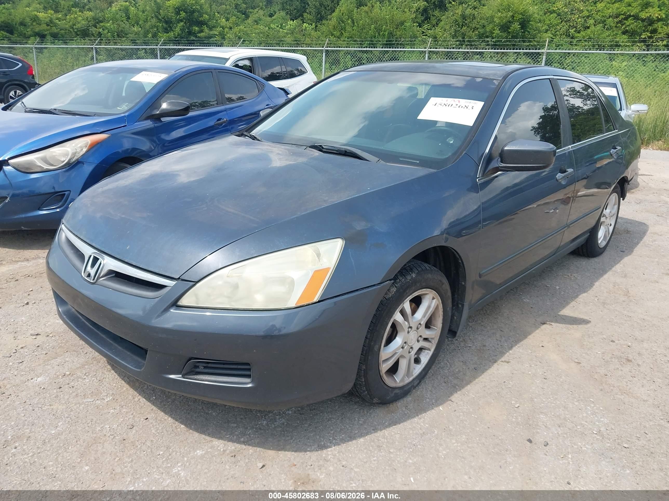 2007 Honda Accord 2.4 Ex Gray vin: 1HGCM56837A059075