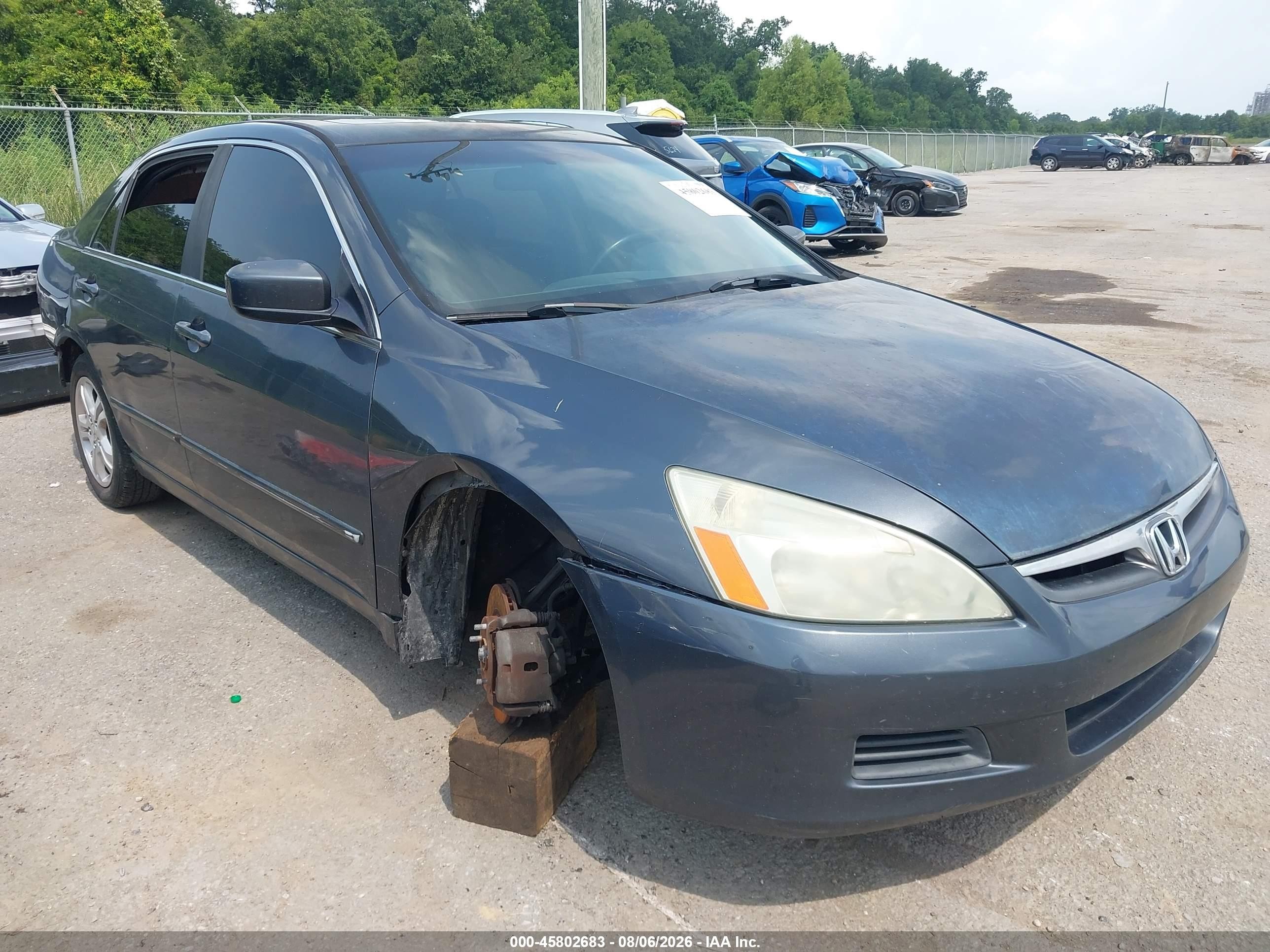 2007 Honda Accord 2.4 Ex Gray vin: 1HGCM56837A059075