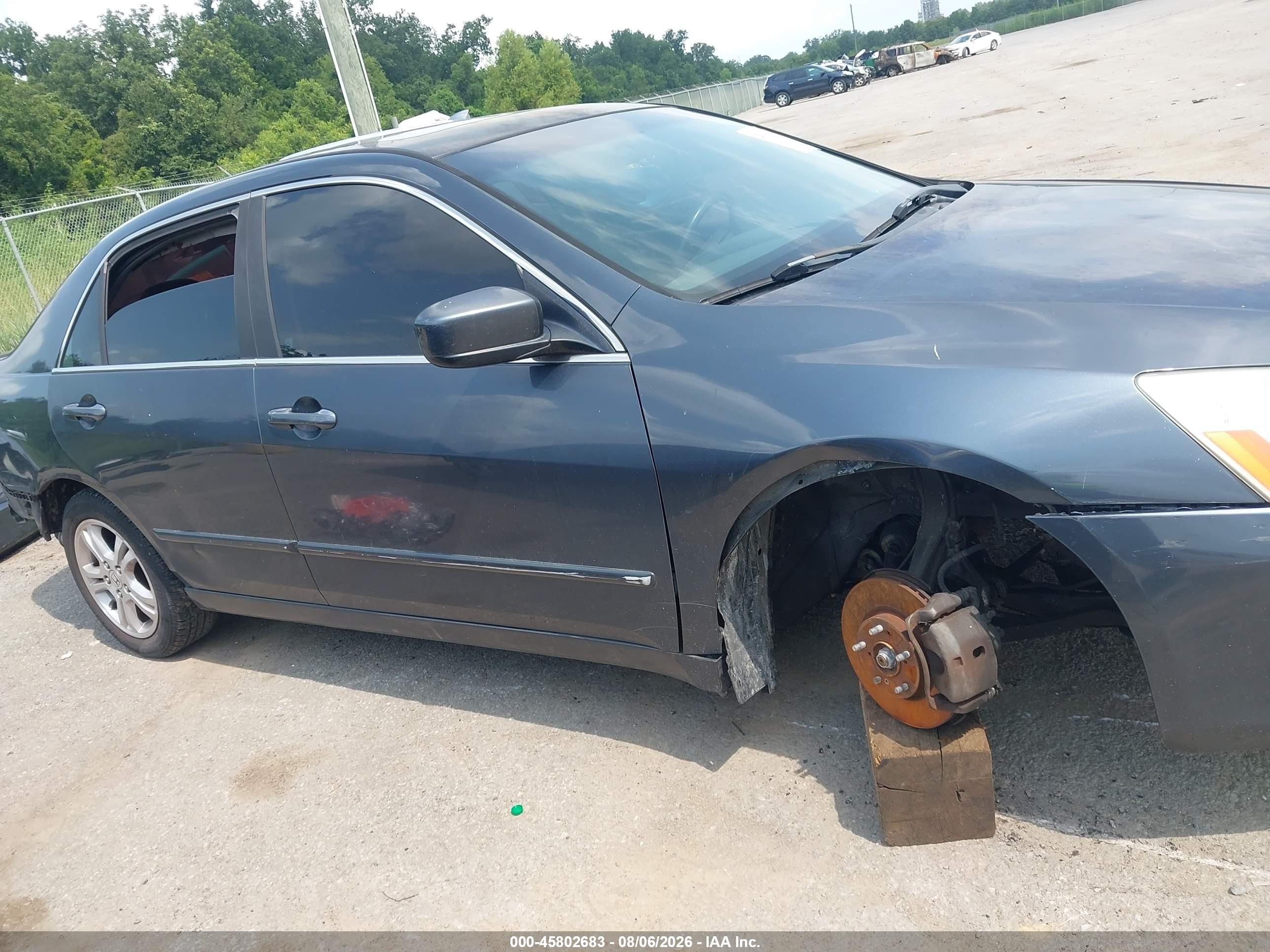 2007 Honda Accord 2.4 Ex Gray vin: 1HGCM56837A059075