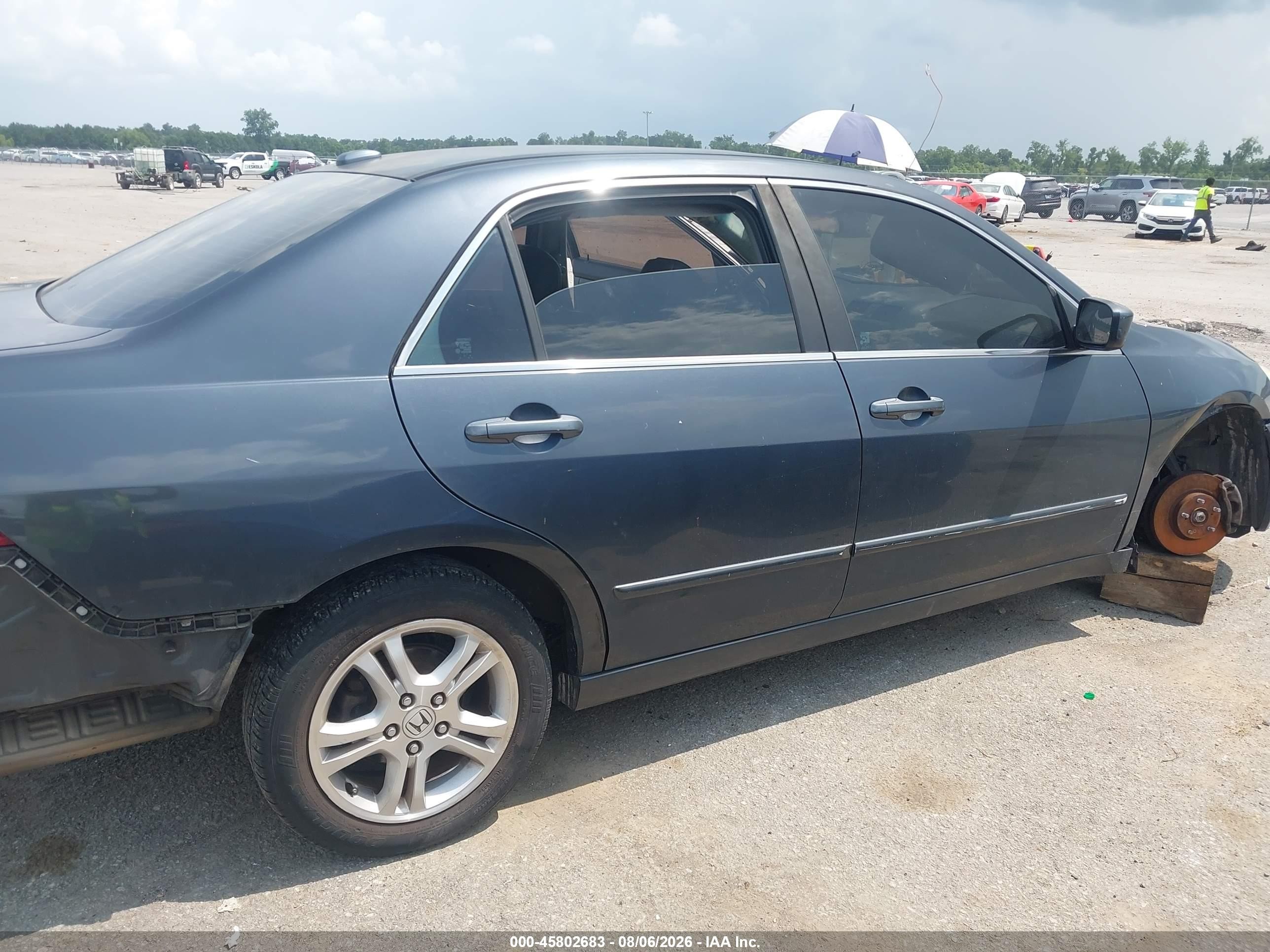 2007 Honda Accord 2.4 Ex Gray vin: 1HGCM56837A059075