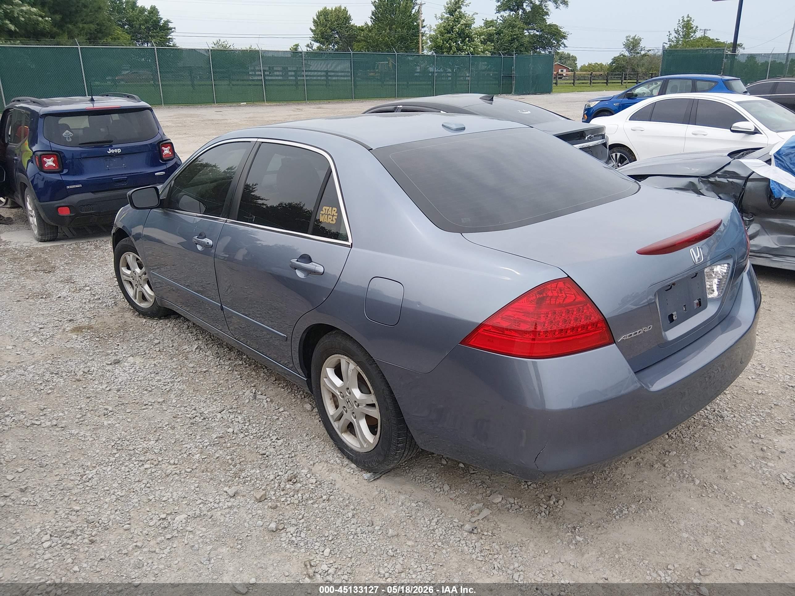 2007 Honda Accord 2.4 Ex Blue vin: 1HGCM56837A070626