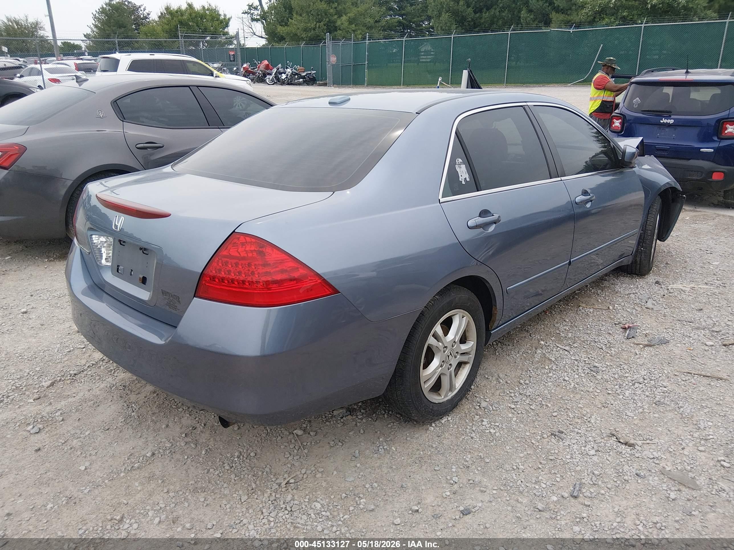 2007 Honda Accord 2.4 Ex Blue vin: 1HGCM56837A070626