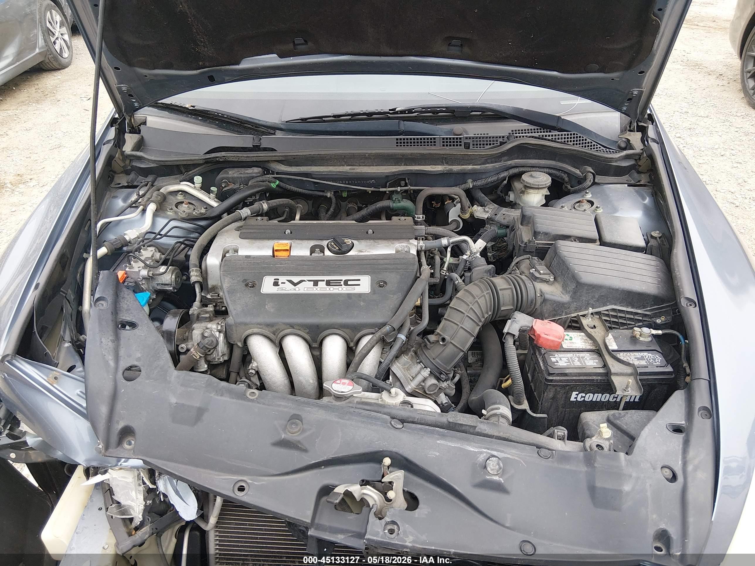 2007 Honda Accord 2.4 Ex Blue vin: 1HGCM56837A070626