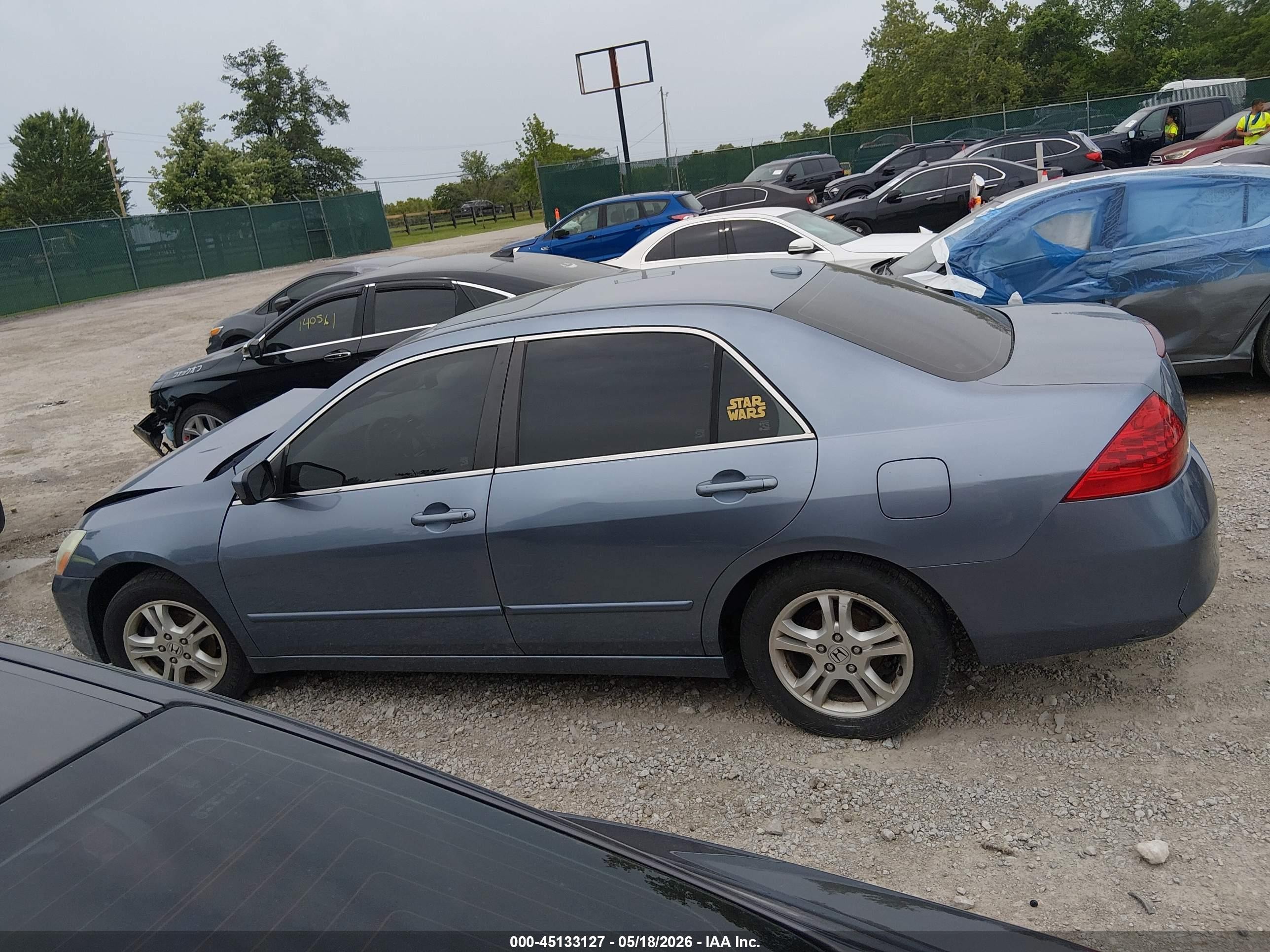 2007 Honda Accord 2.4 Ex Blue vin: 1HGCM56837A070626