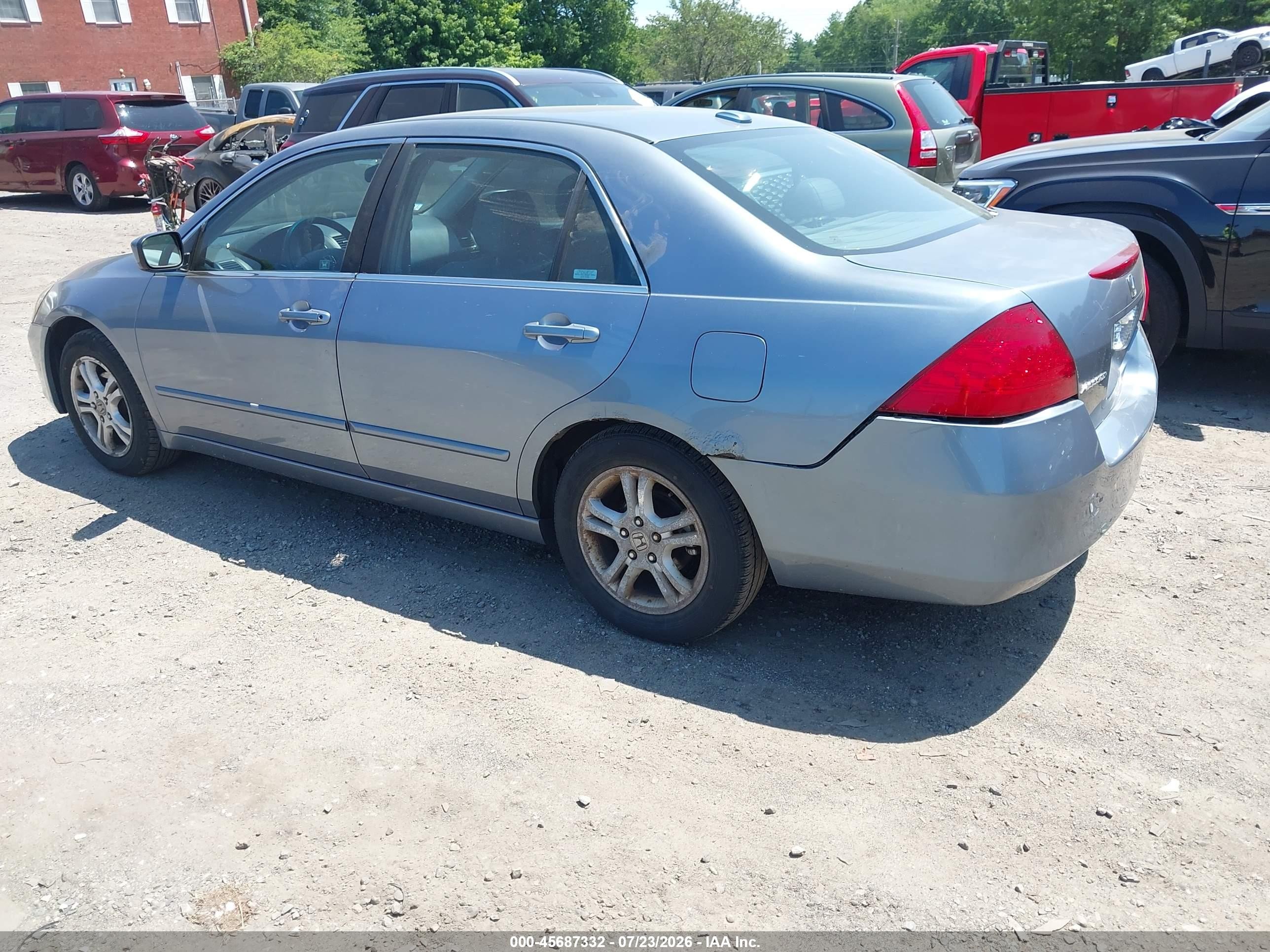 2007 Honda Accord 2.4 Ex Blue vin: 1HGCM56837A070870