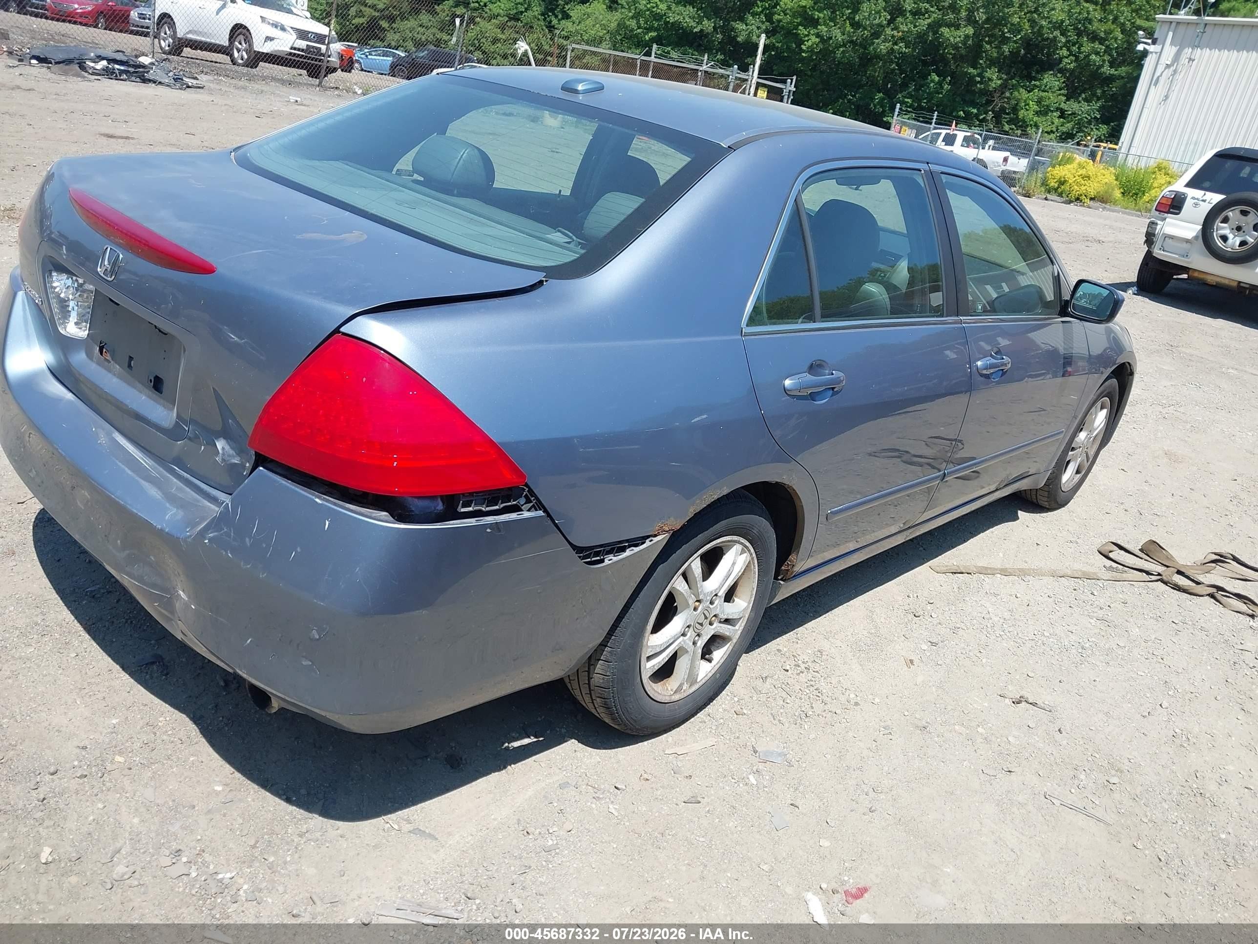 2007 Honda Accord 2.4 Ex Blue vin: 1HGCM56837A070870