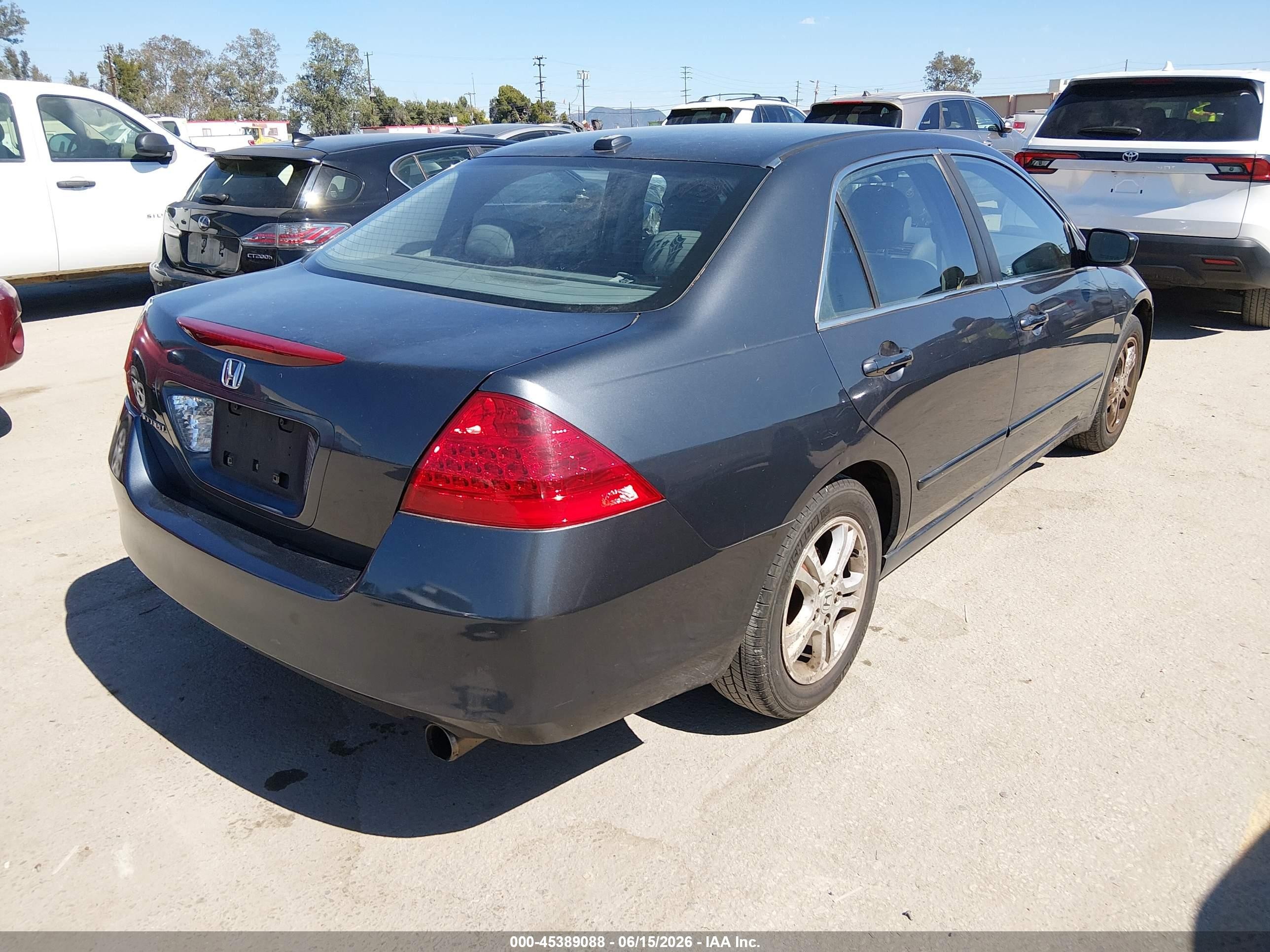 2007 Honda Accord 2.4 Ex Gray vin: 1HGCM56837A228737