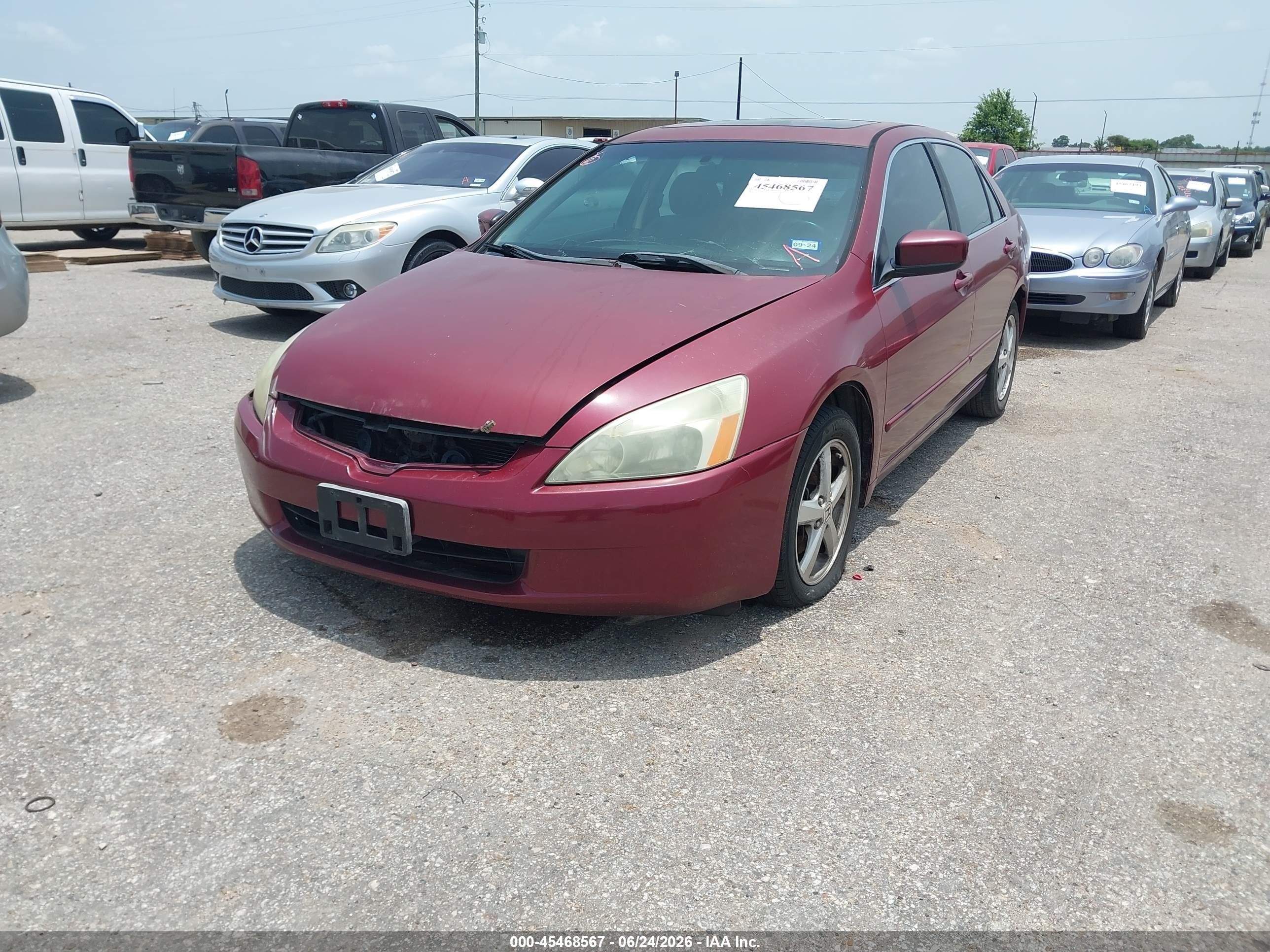 2004 Honda Accord 2.4 Ex Maroon vin: 1HGCM56844A020779