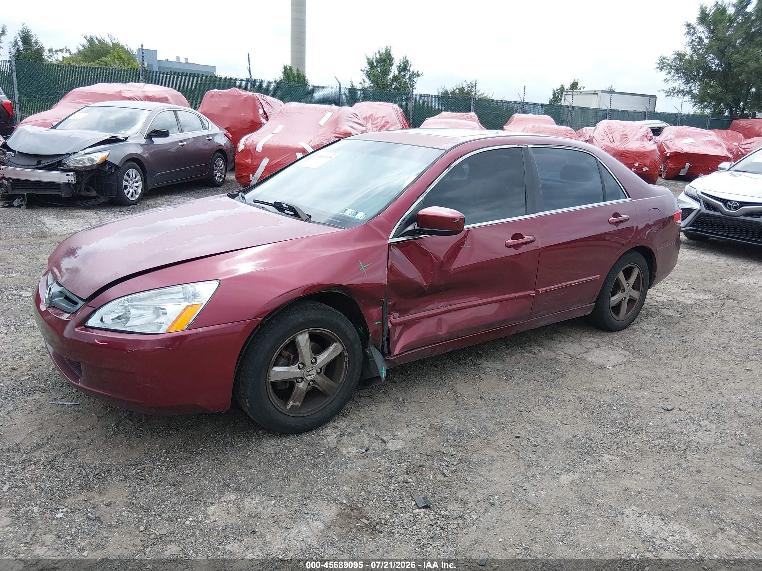 2004 Honda Accord 2.4 Ex Burgundy vin: 1HGCM56844A080254