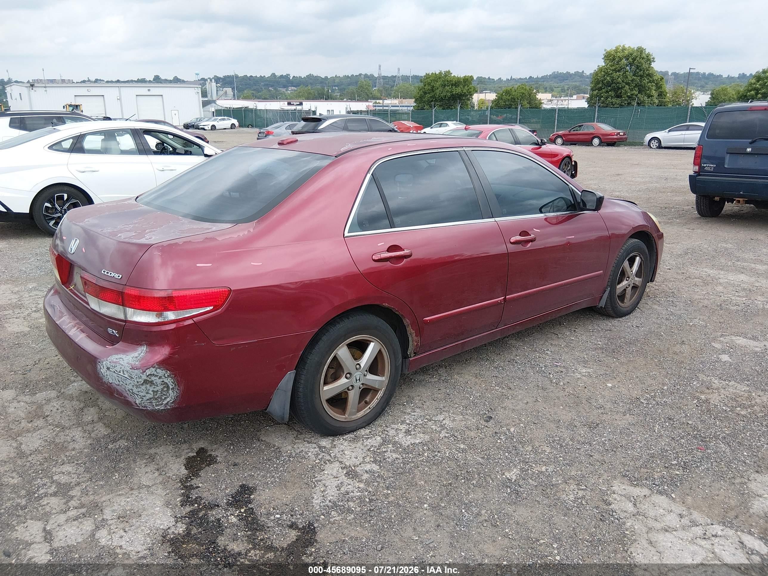 2004 Honda Accord 2.4 Ex Burgundy vin: 1HGCM56844A080254