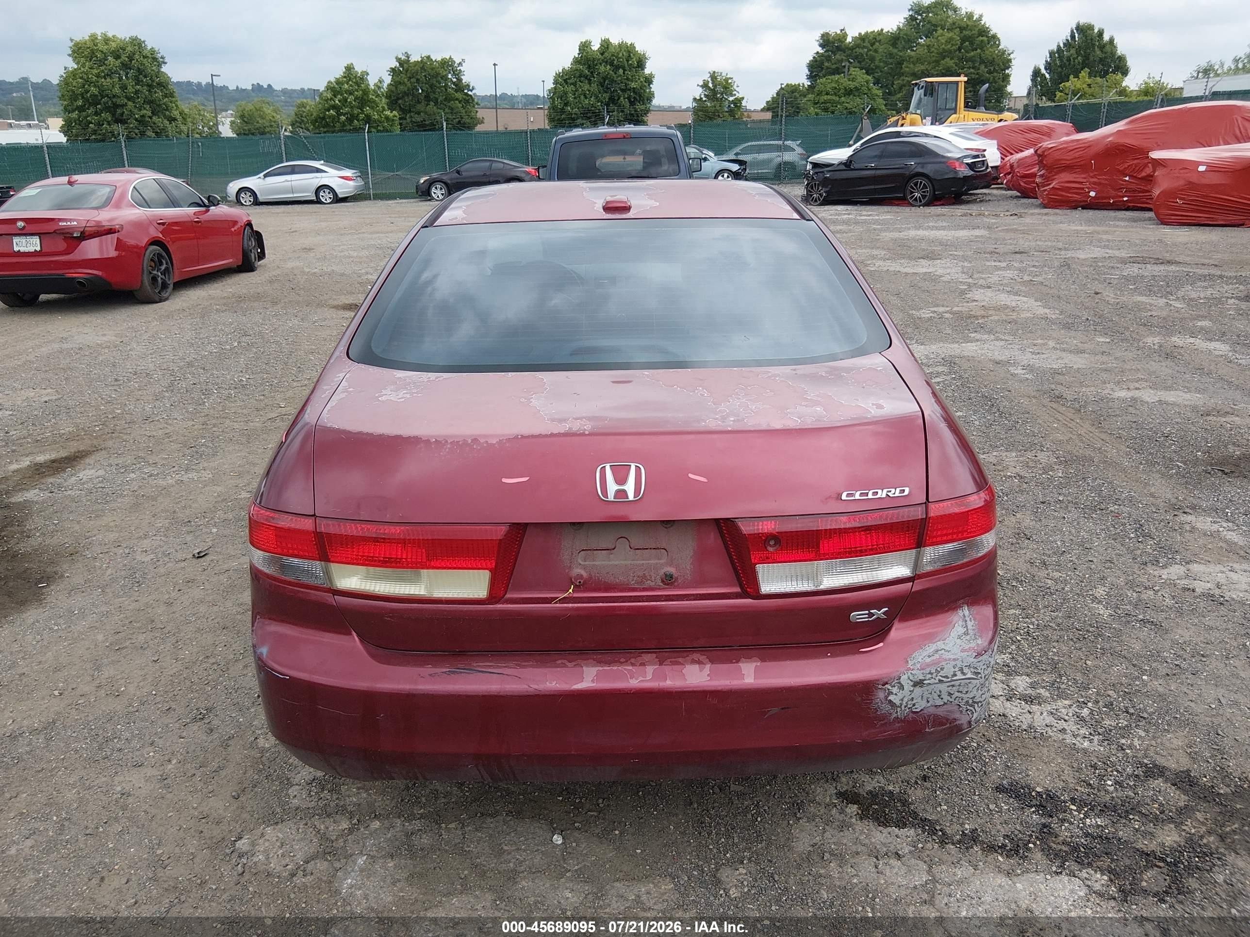 2004 Honda Accord 2.4 Ex Burgundy vin: 1HGCM56844A080254