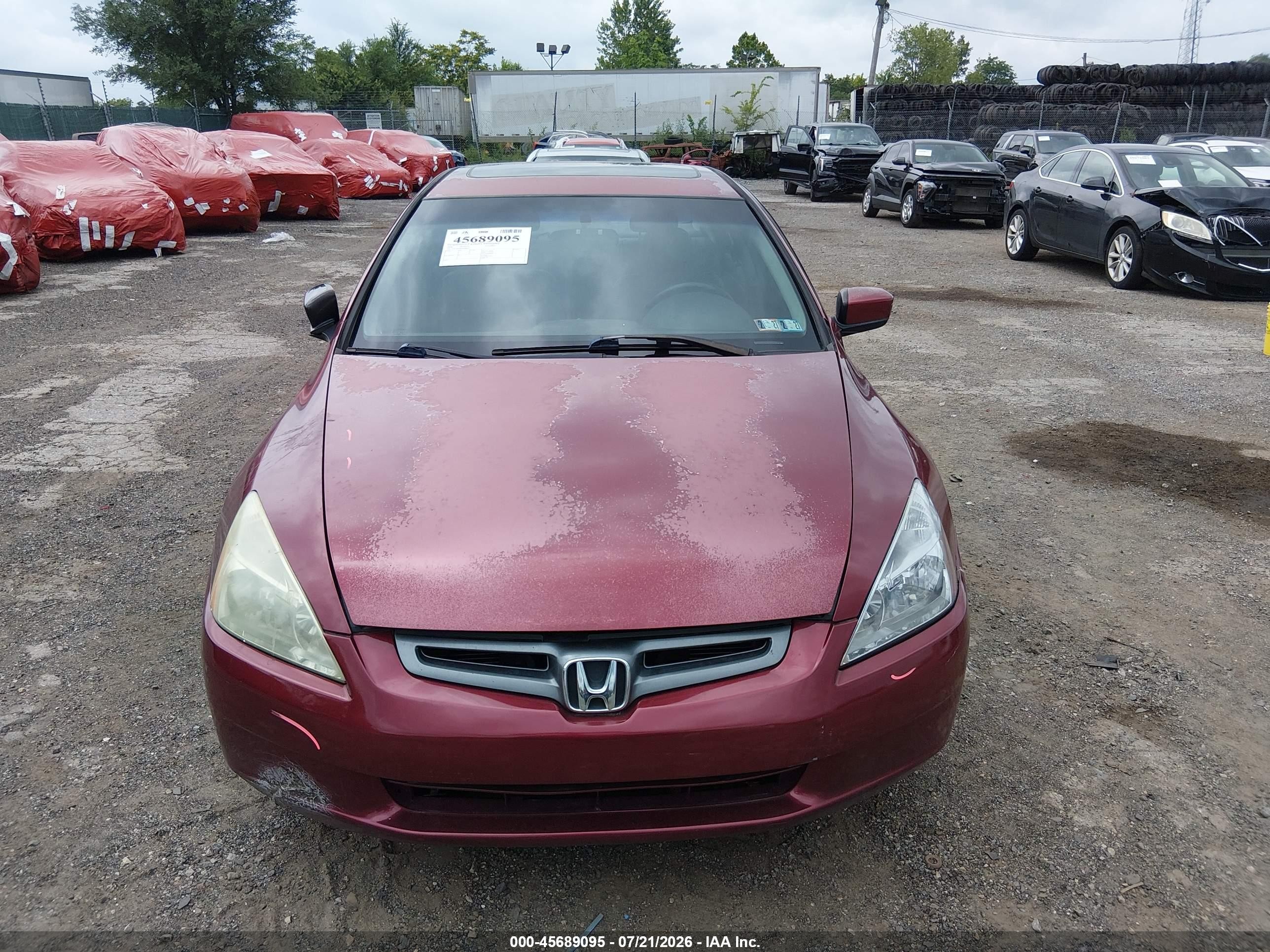 2004 Honda Accord 2.4 Ex Burgundy vin: 1HGCM56844A080254