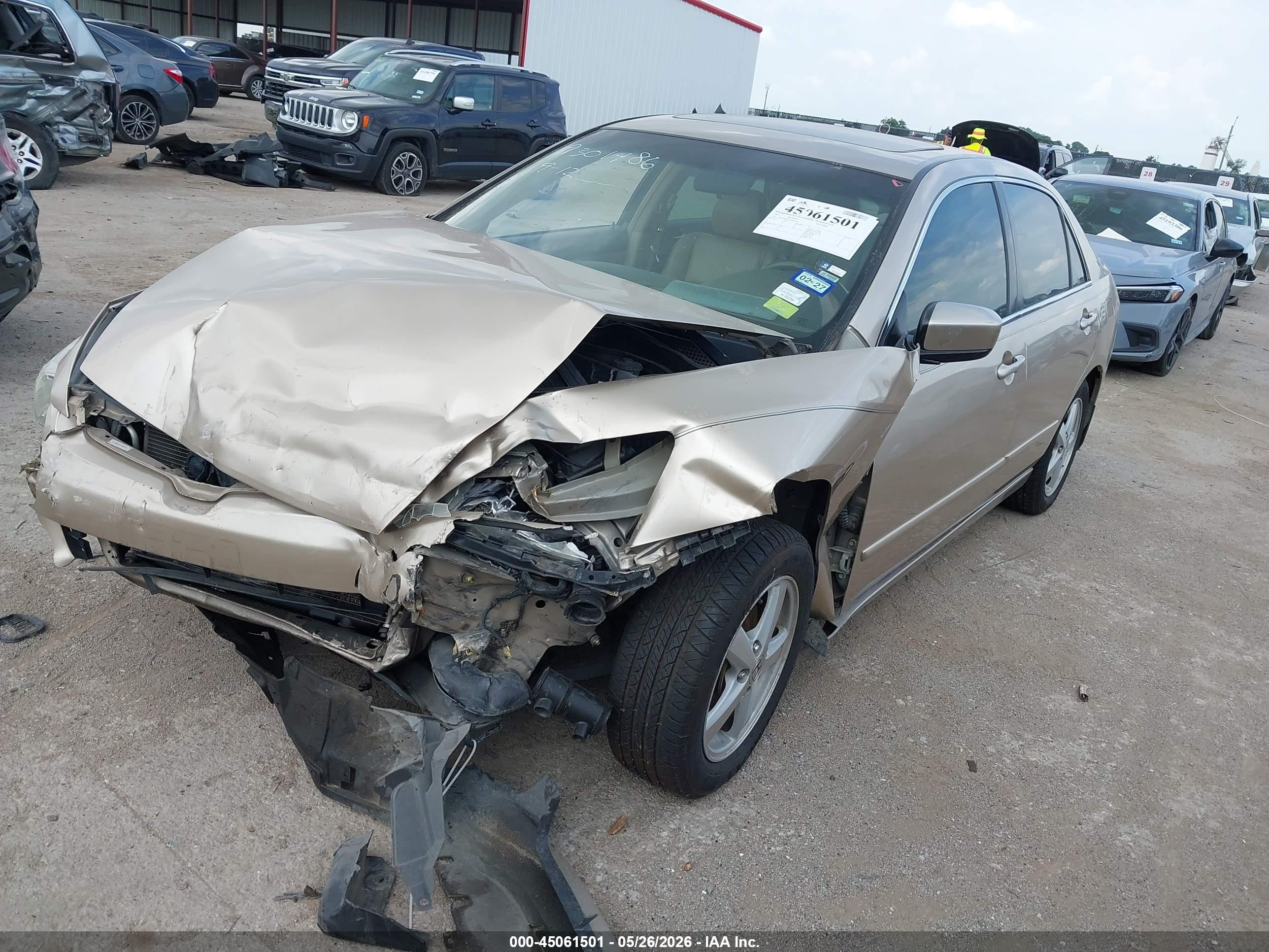 2005 Honda Accord 2.4 Ex Beige vin: 1HGCM56845A044744