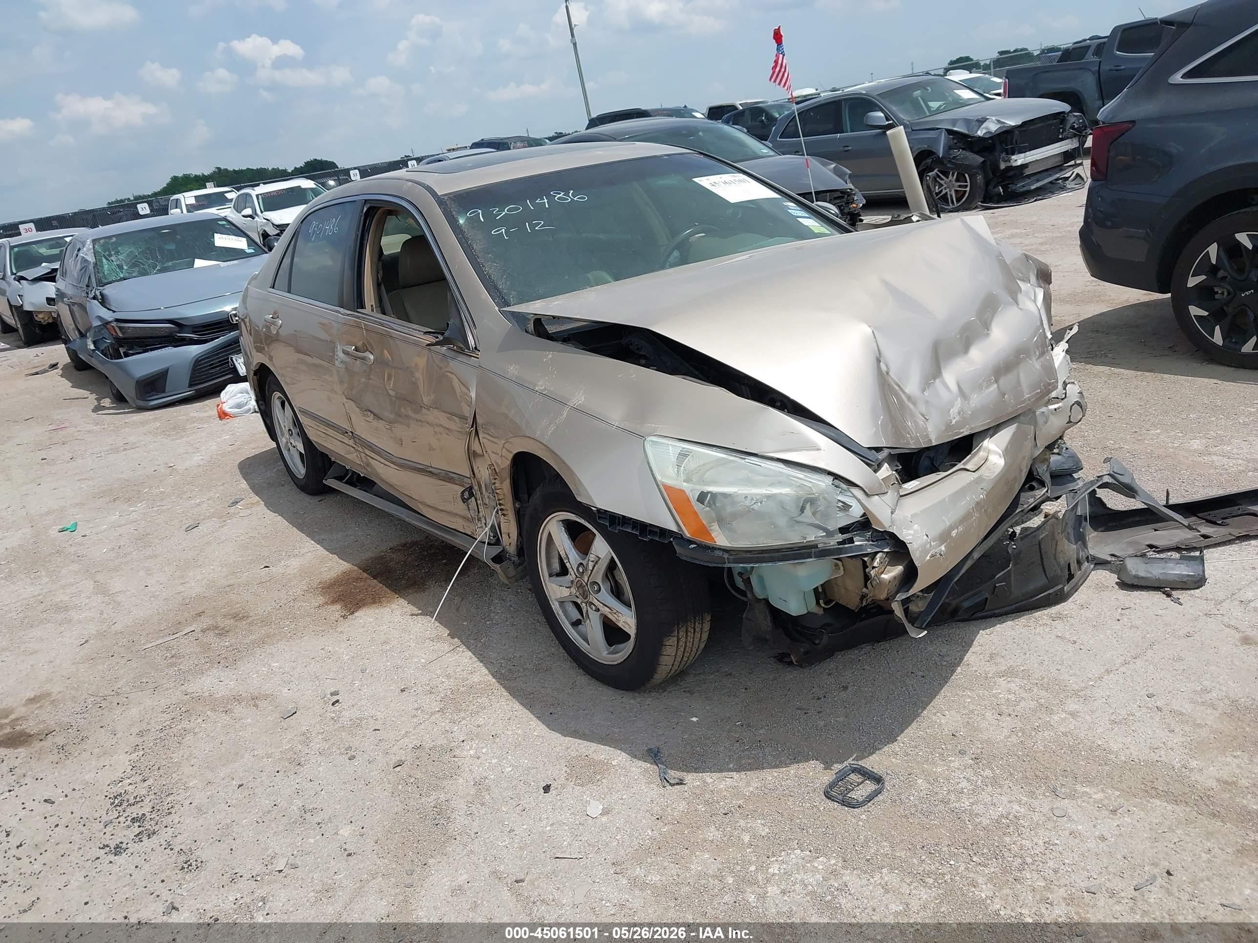 2005 Honda Accord 2.4 Ex Beige vin: 1HGCM56845A044744