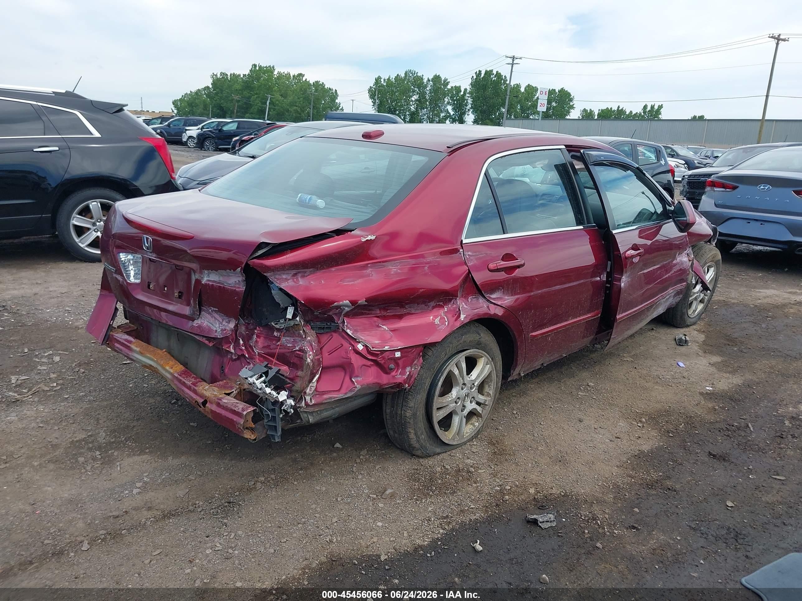 2006 Honda Accord 2.4 Ex Red vin: 1HGCM56846A160852