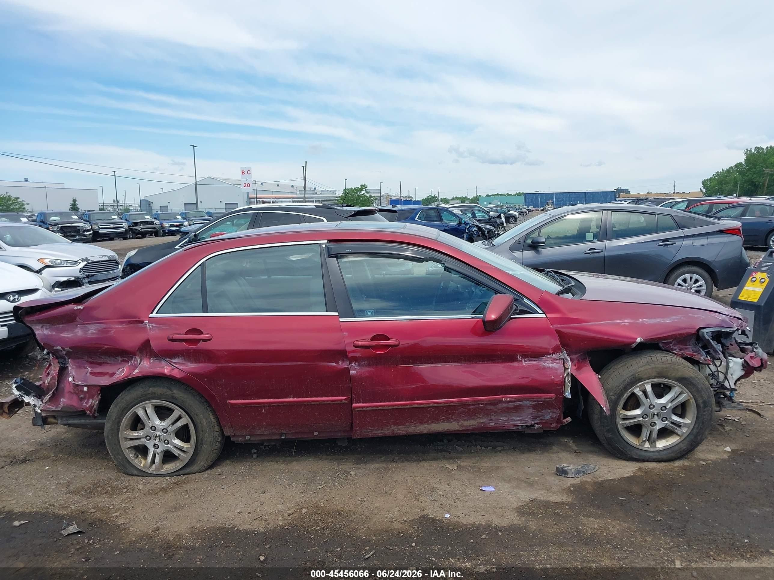 2006 Honda Accord 2.4 Ex Red vin: 1HGCM56846A160852