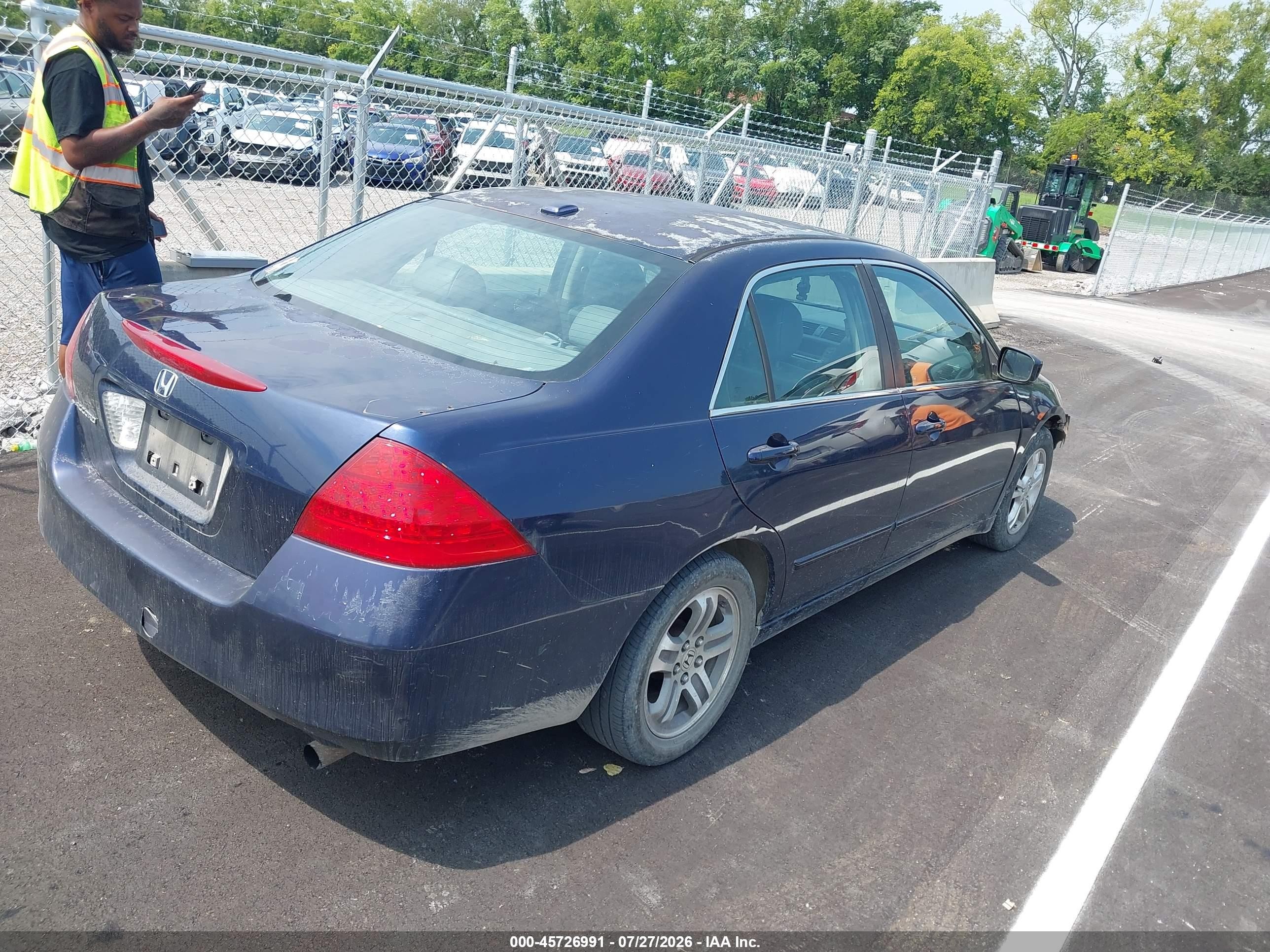 2007 Honda Accord 2.4 Ex Gray vin: 1HGCM56847A026957