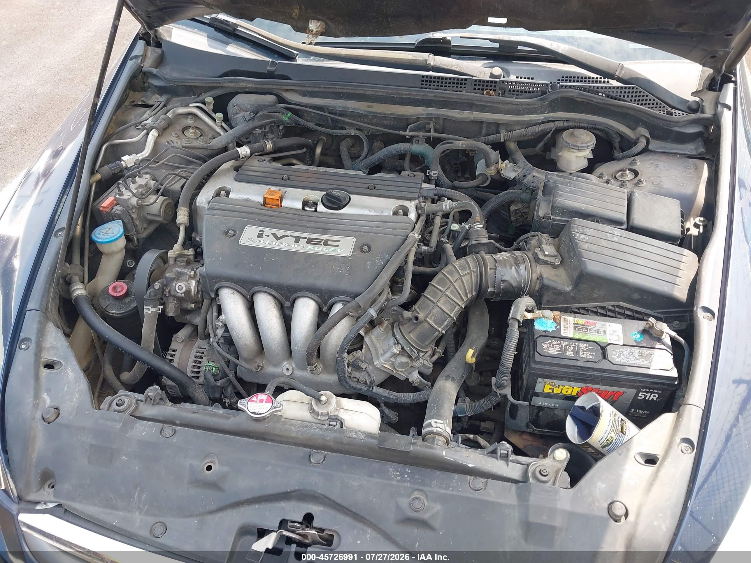 2007 Honda Accord 2.4 Ex Gray vin: 1HGCM56847A026957