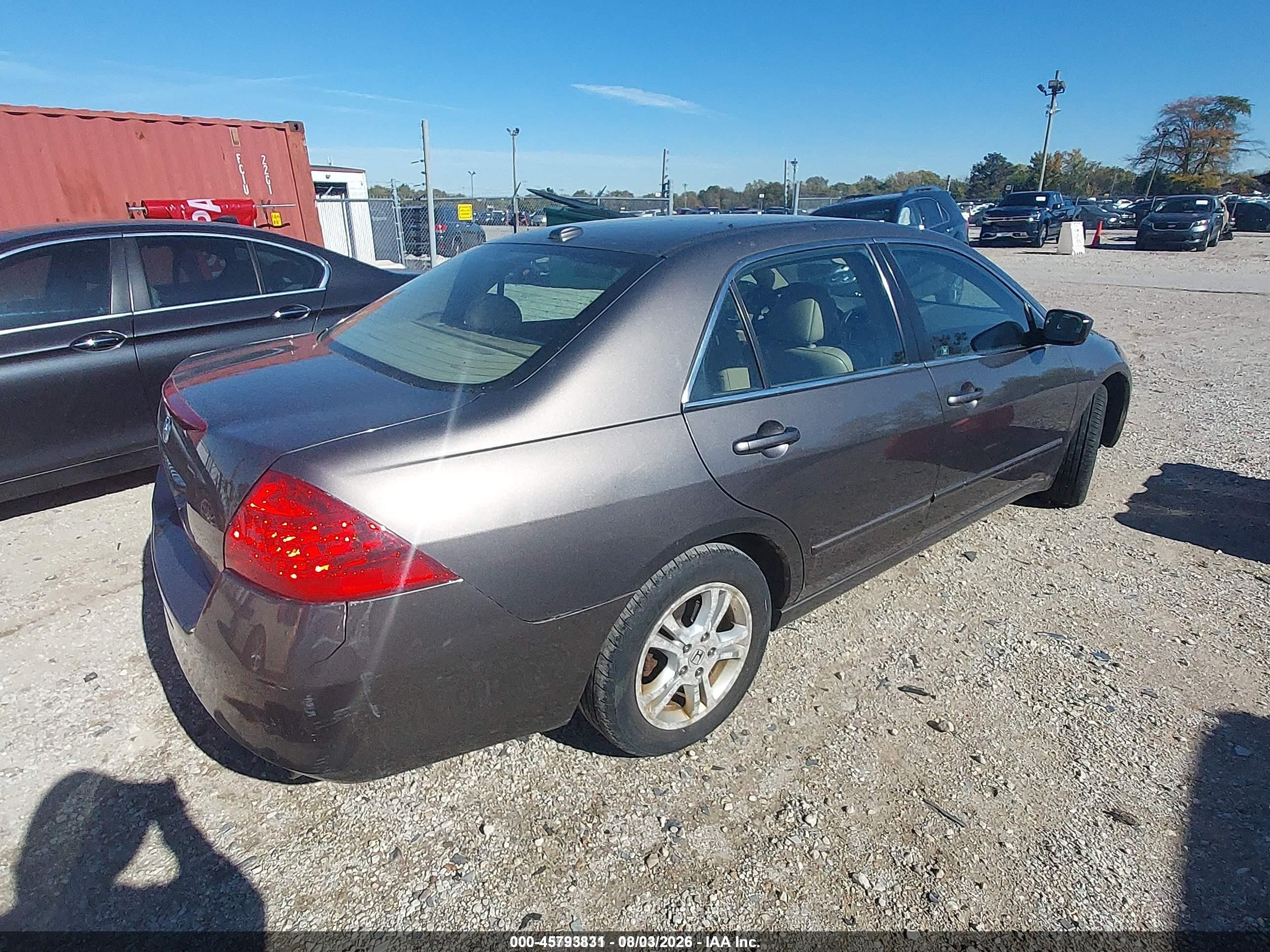 2007 Honda Accord 2.4 Ex Gray vin: 1HGCM56847A065094