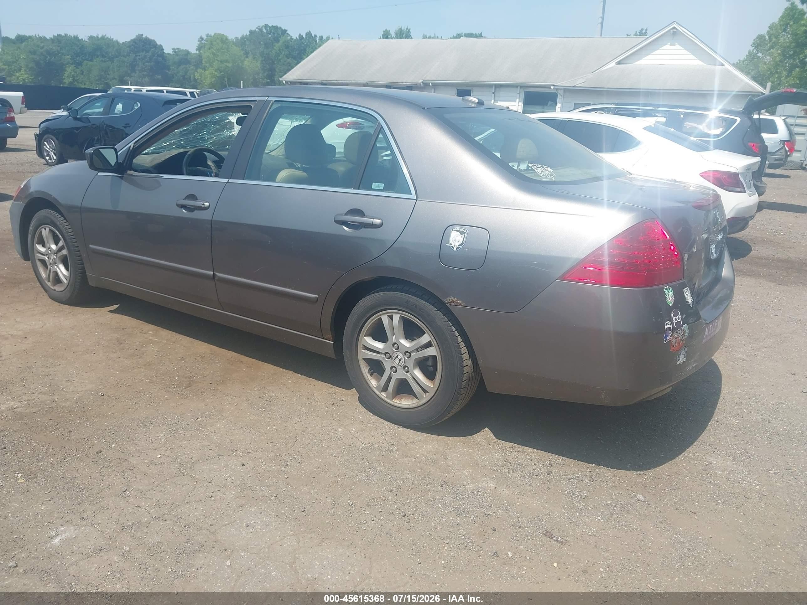 2007 Honda Accord 2.4 Ex Gray vin: 1HGCM56847A091257