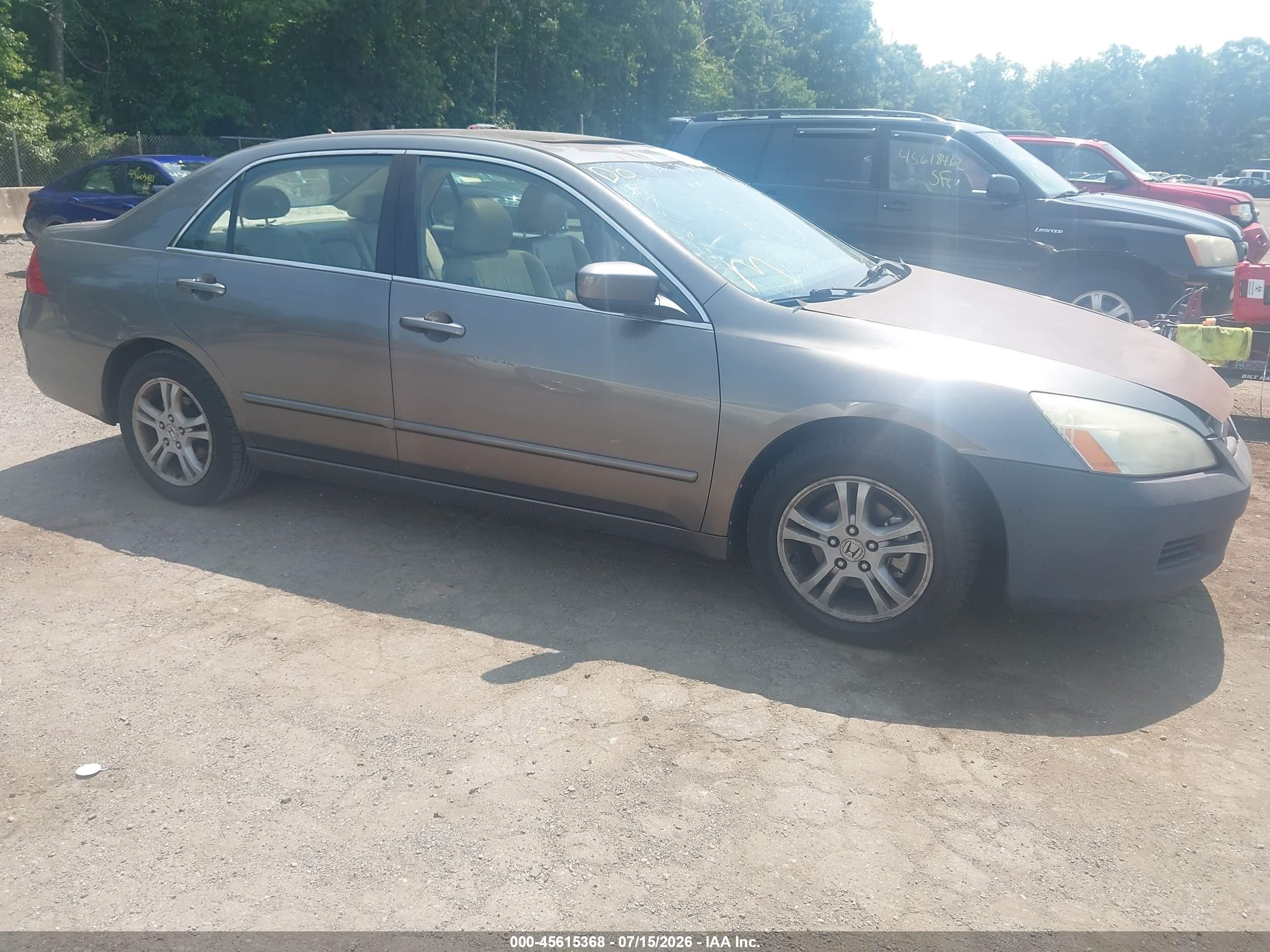 2007 Honda Accord 2.4 Ex Gray vin: 1HGCM56847A091257