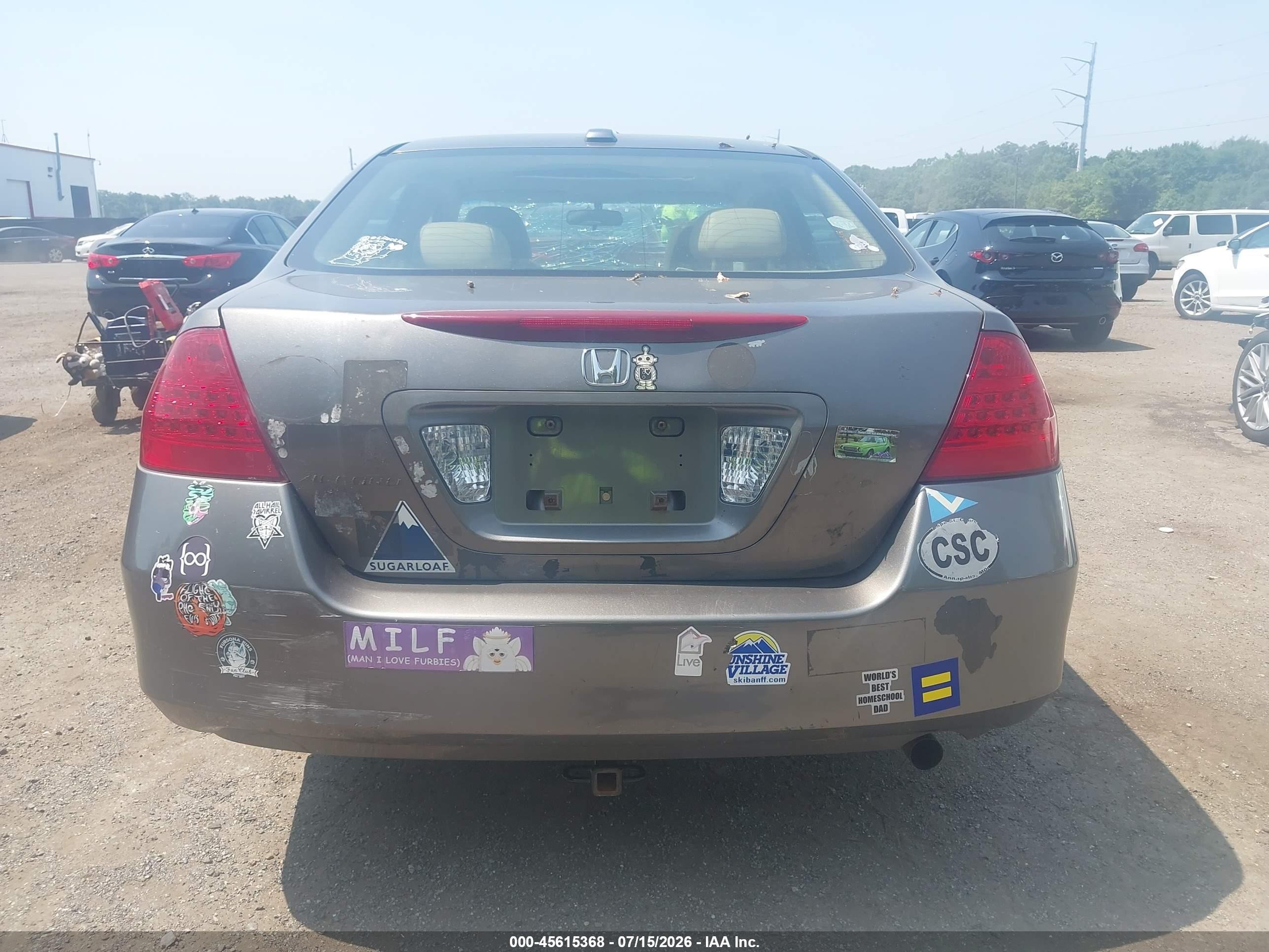 2007 Honda Accord 2.4 Ex Gray vin: 1HGCM56847A091257