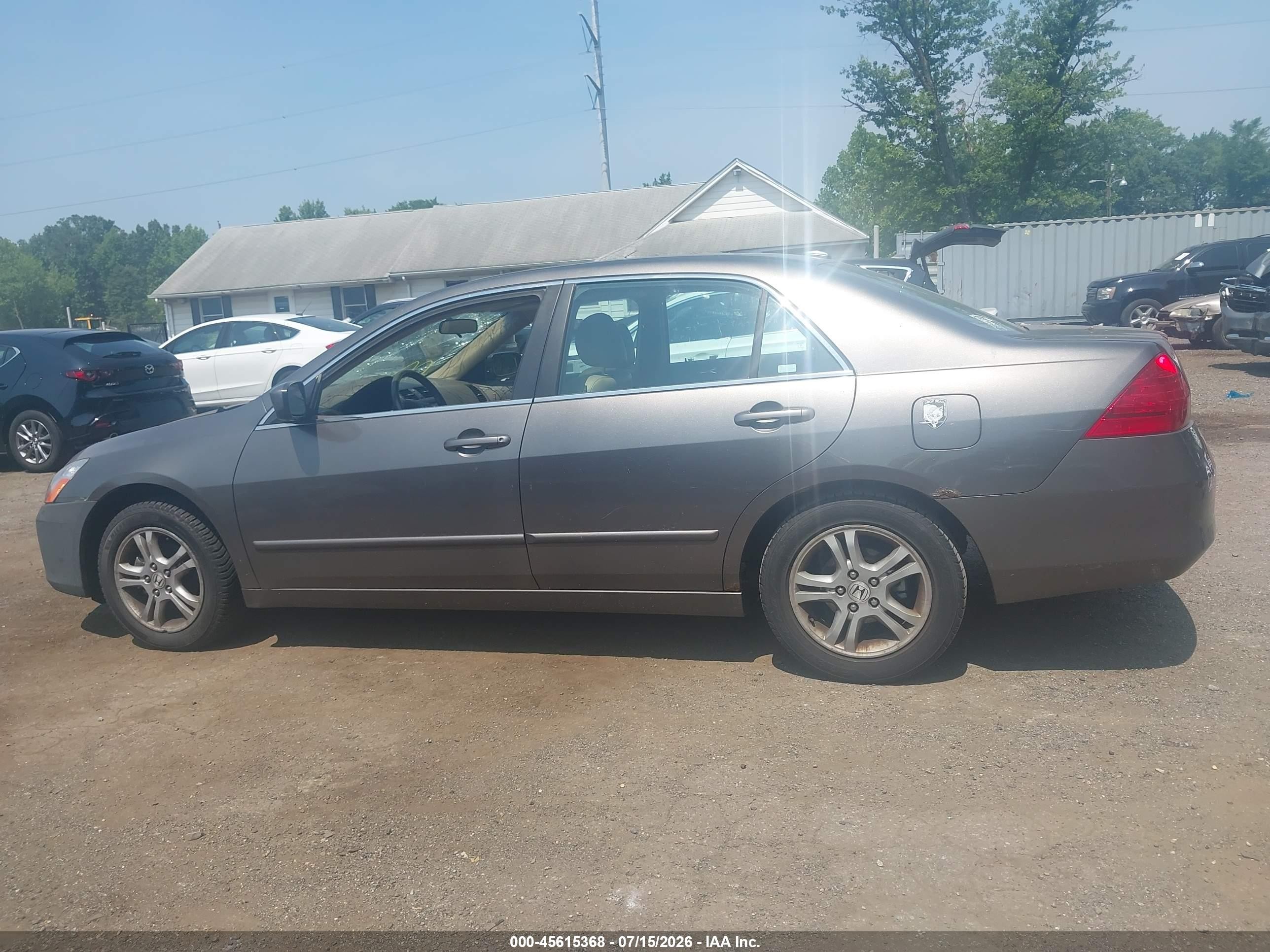 2007 Honda Accord 2.4 Ex Gray vin: 1HGCM56847A091257