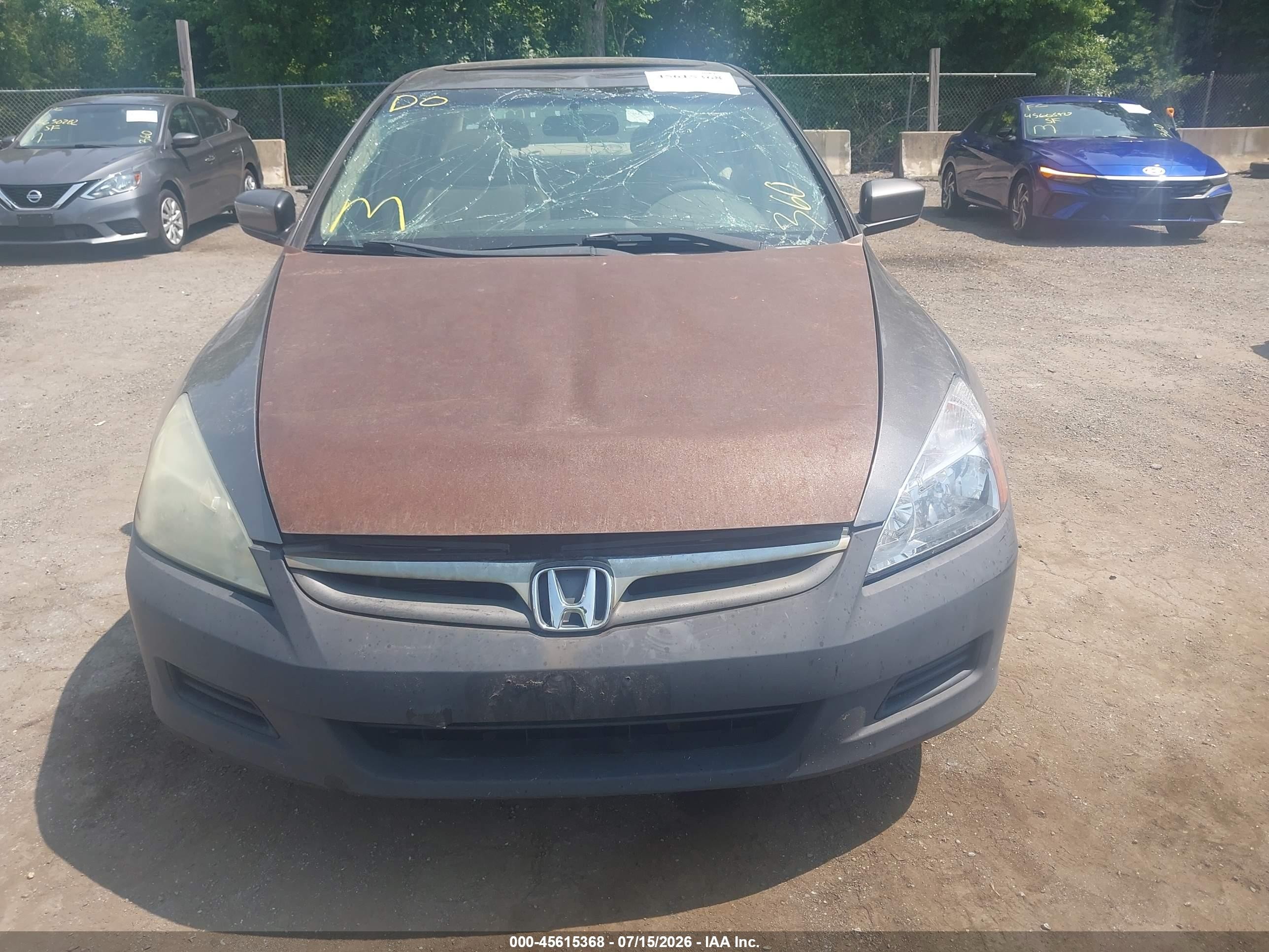 2007 Honda Accord 2.4 Ex Gray vin: 1HGCM56847A091257
