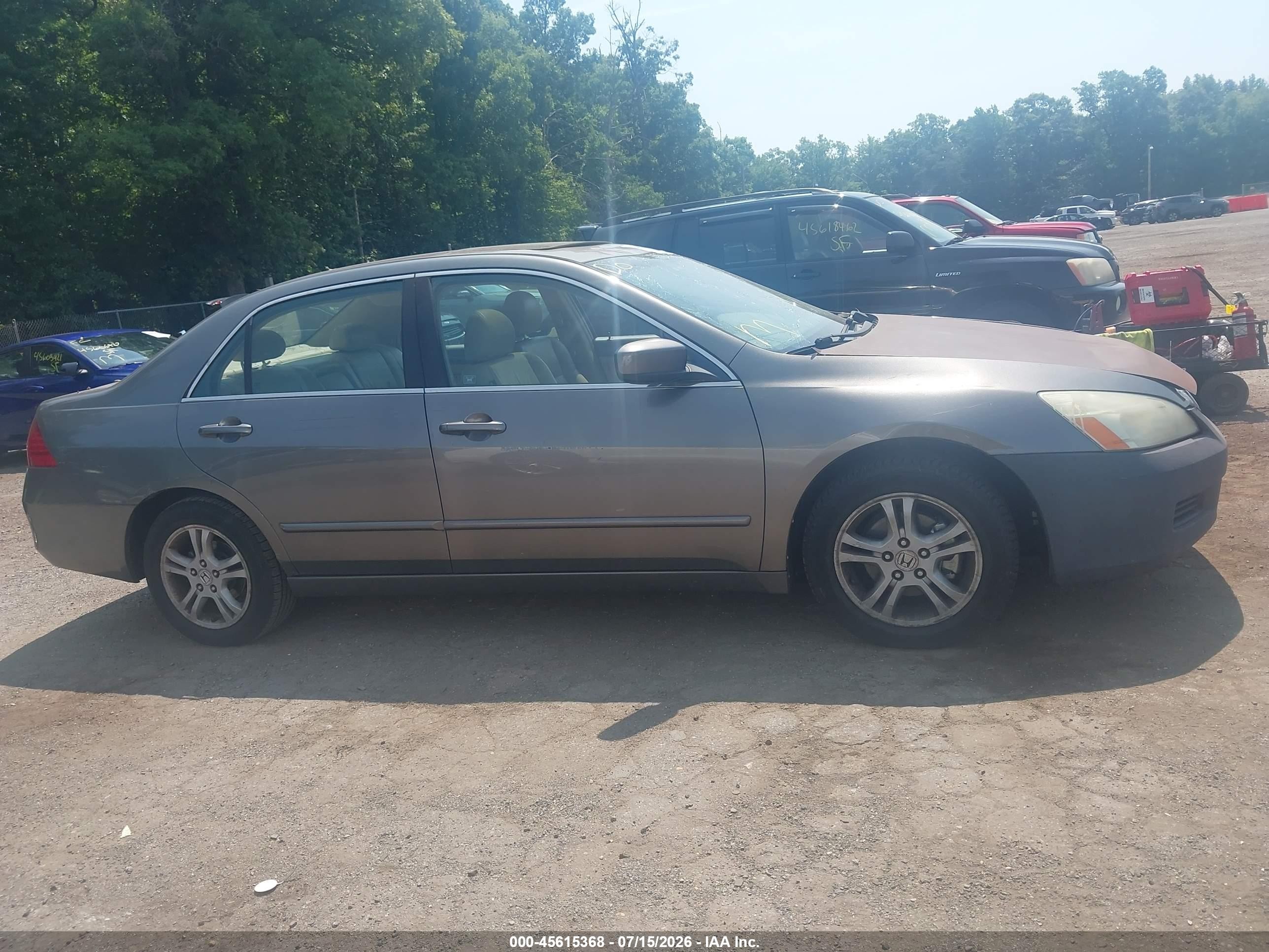 2007 Honda Accord 2.4 Ex Gray vin: 1HGCM56847A091257