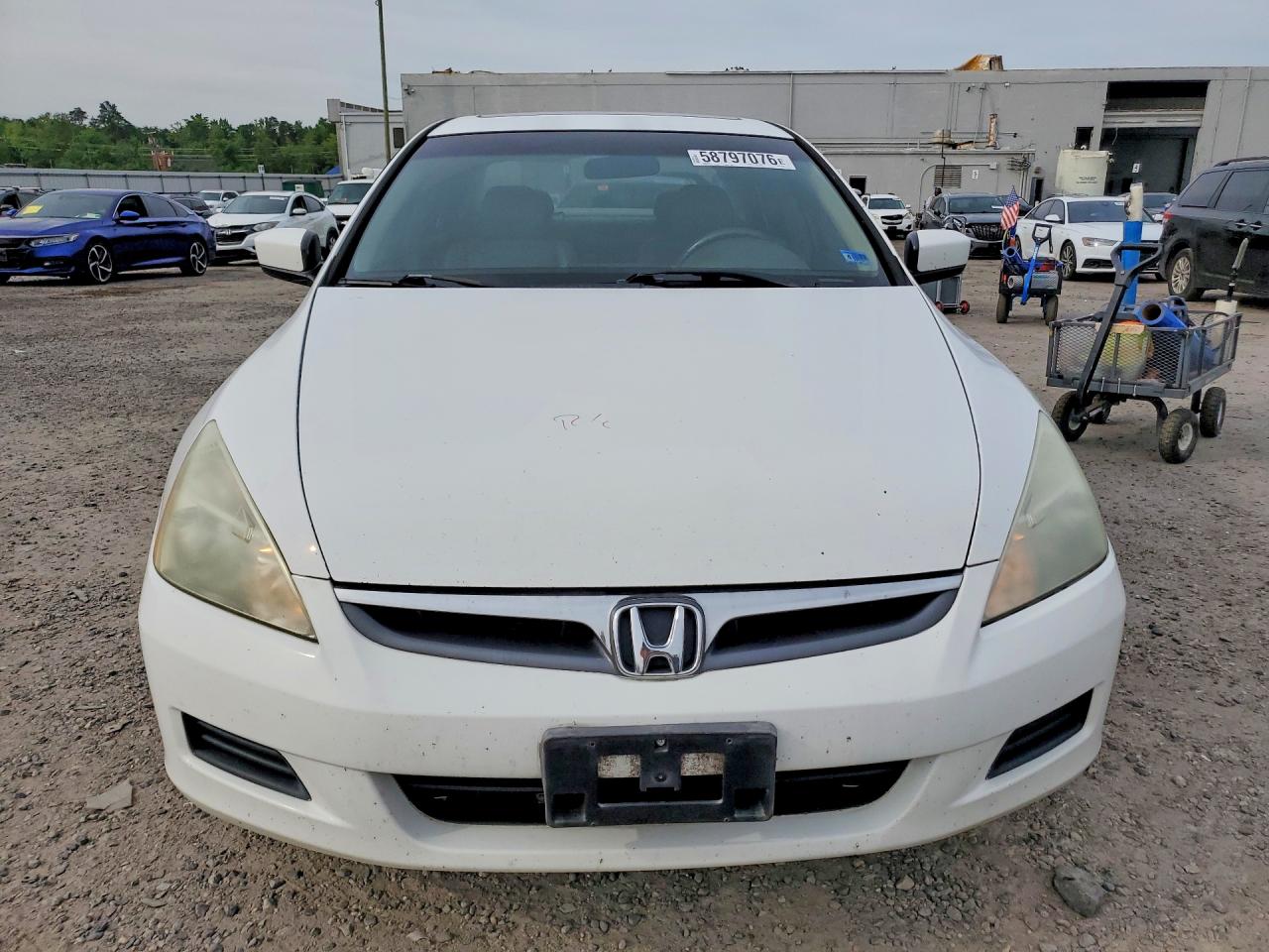 2007 Honda Accord Ex White vin: 1HGCM56847A098631