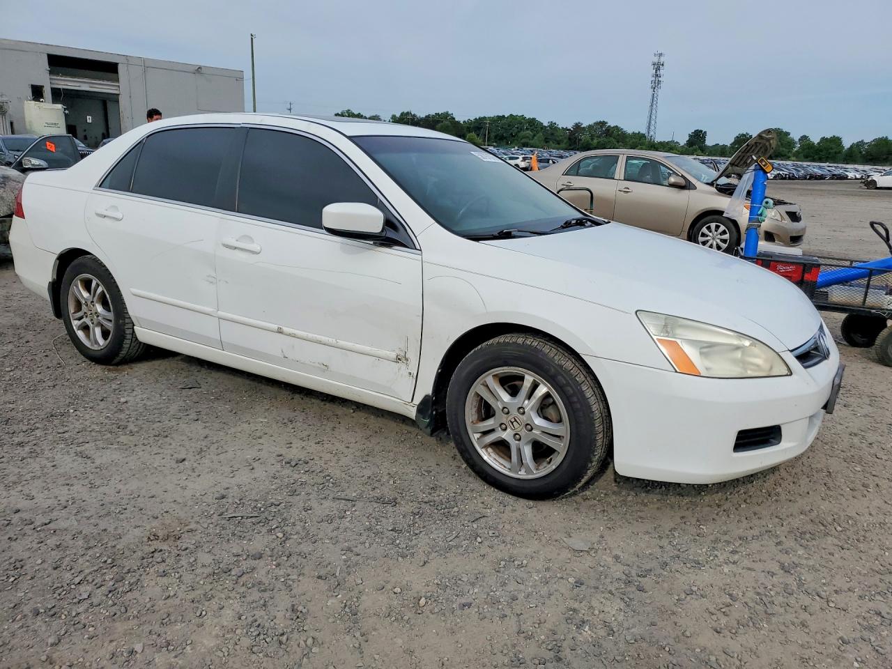 2007 Honda Accord Ex White vin: 1HGCM56847A098631
