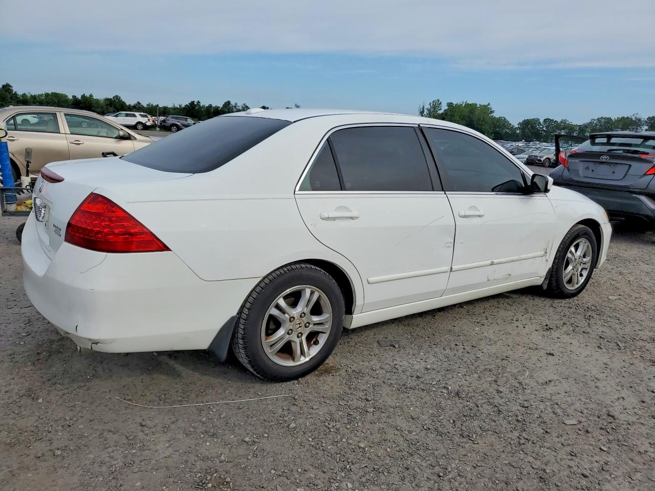2007 Honda Accord Ex White vin: 1HGCM56847A098631