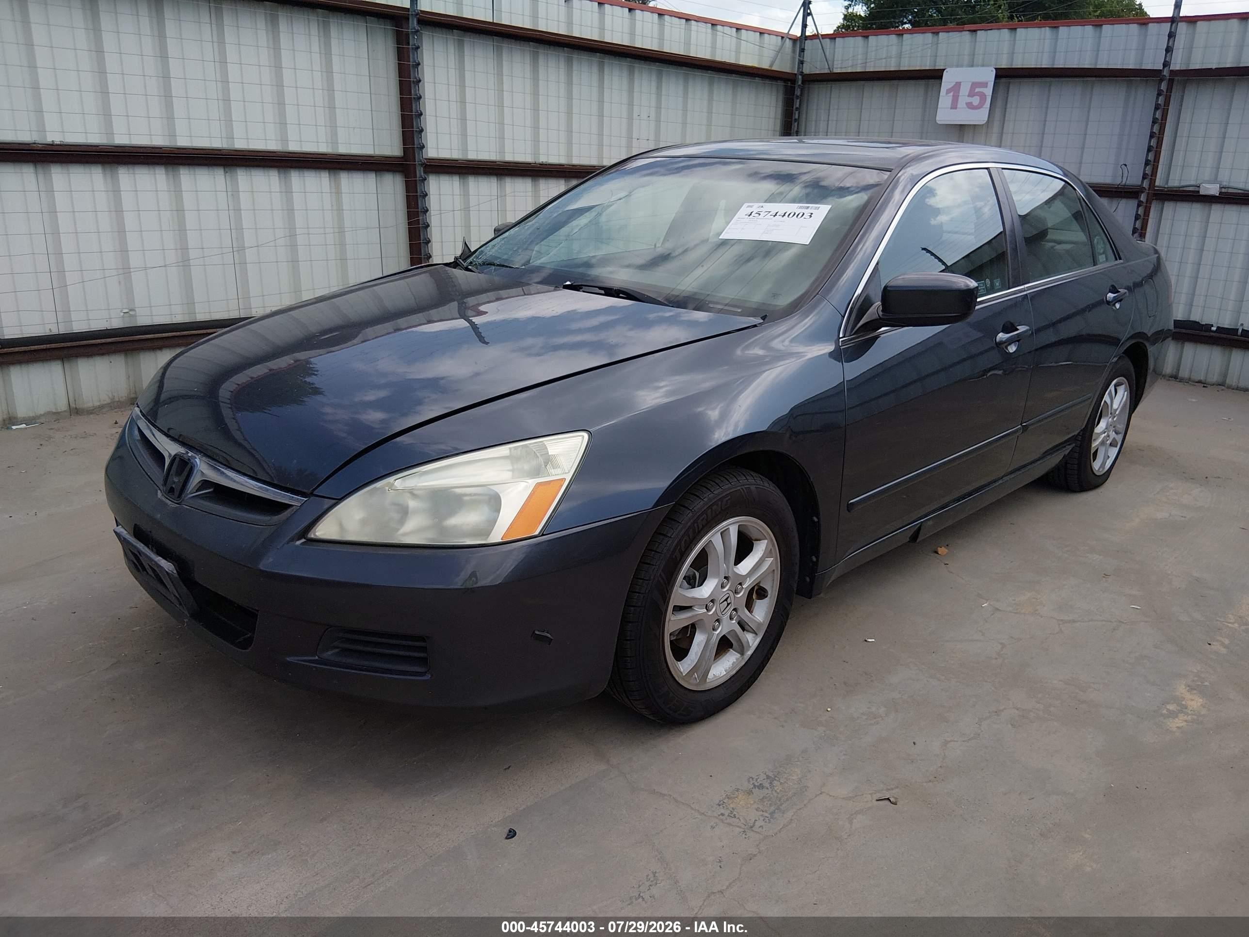 2007 Honda Accord 2.4 Ex Gray vin: 1HGCM56847A119297