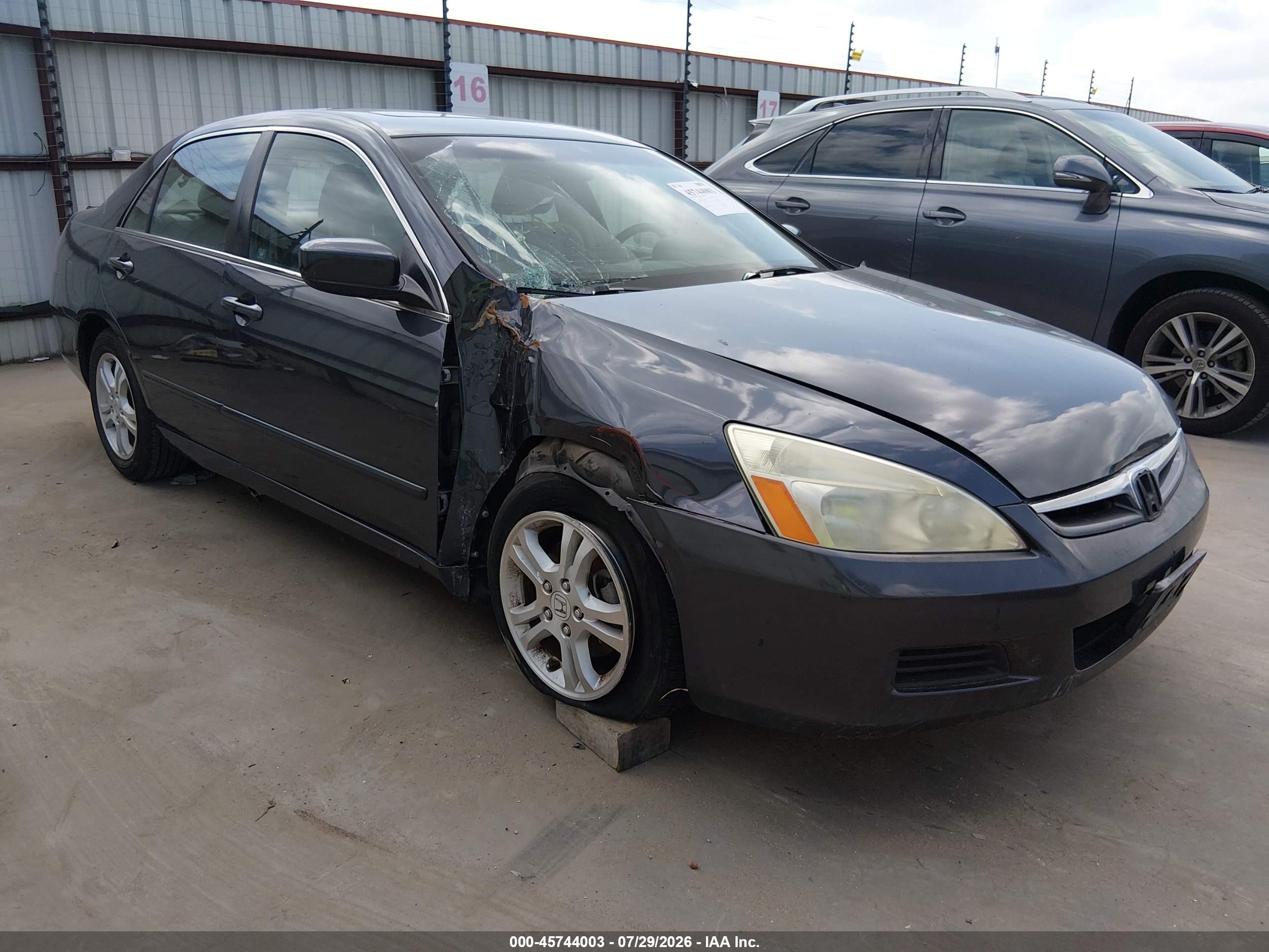 2007 Honda Accord 2.4 Ex Gray vin: 1HGCM56847A119297