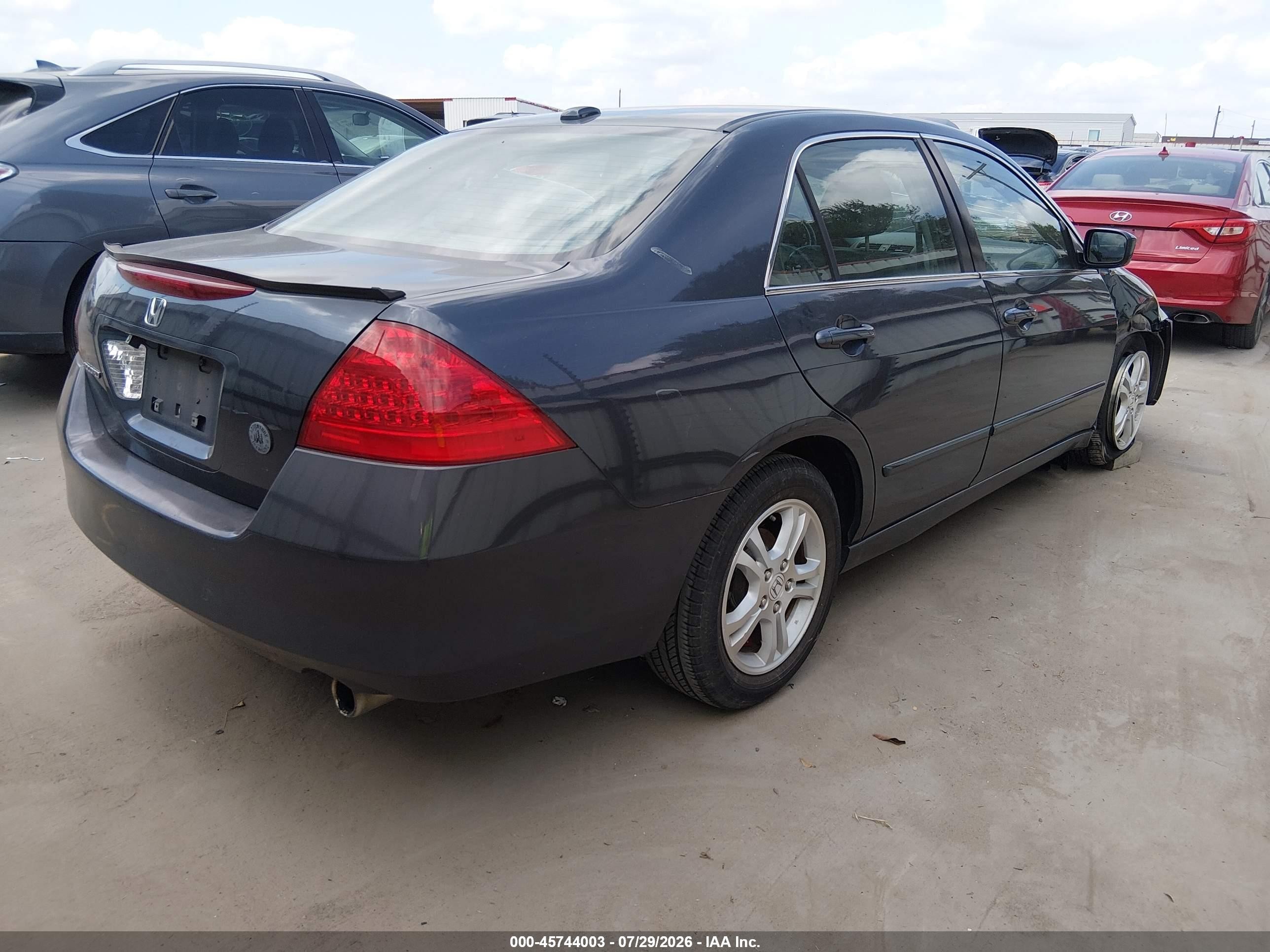 2007 Honda Accord 2.4 Ex Gray vin: 1HGCM56847A119297