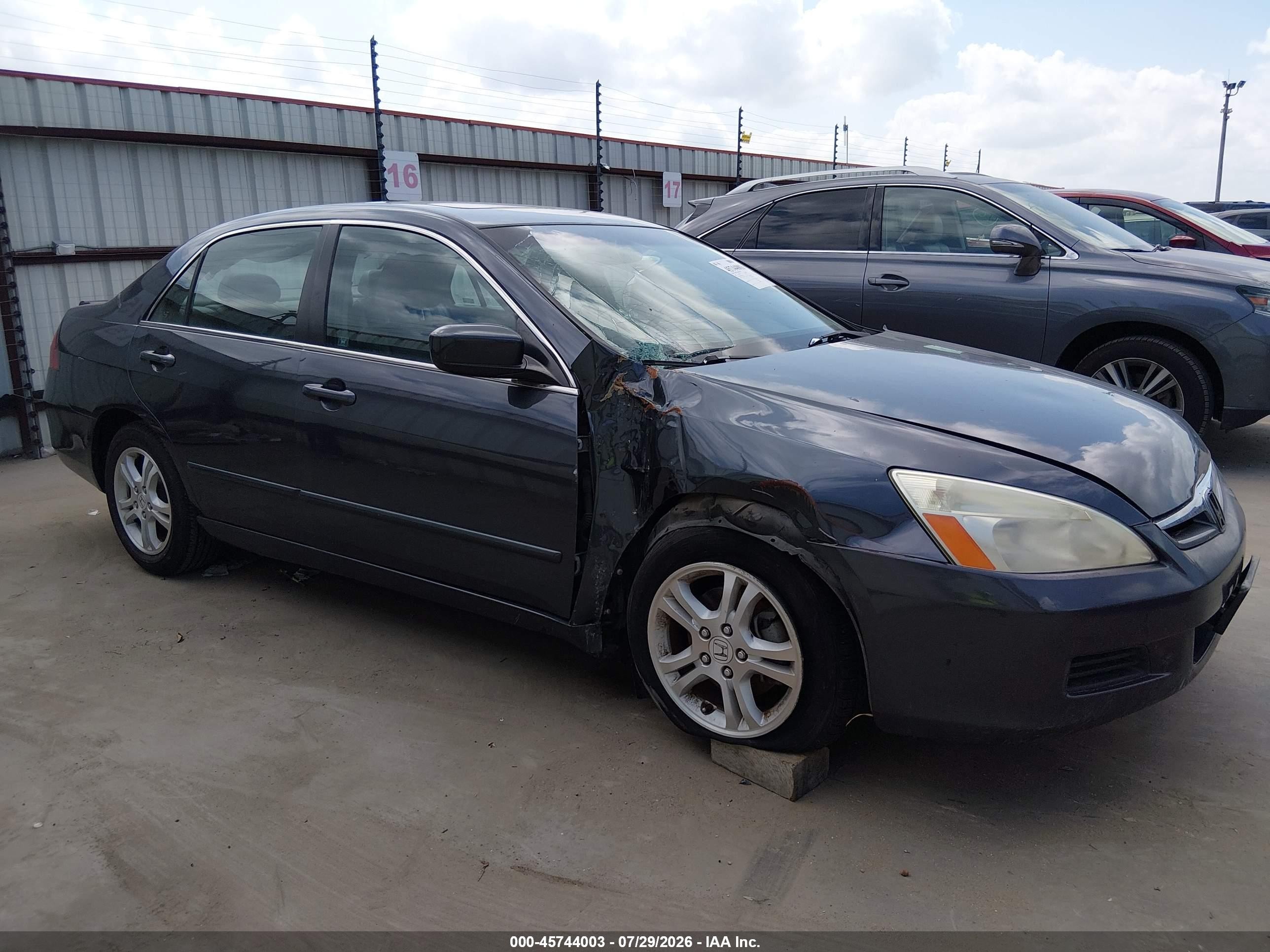 2007 Honda Accord 2.4 Ex Gray vin: 1HGCM56847A119297